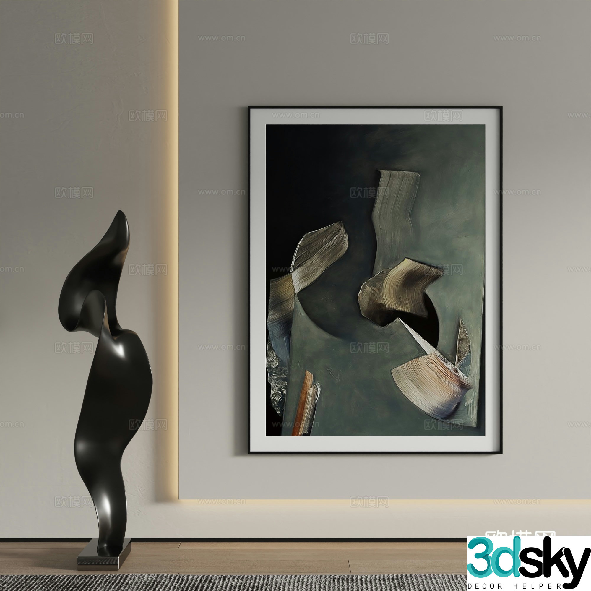 Decorative painting abstract painting hanging painting 3d model