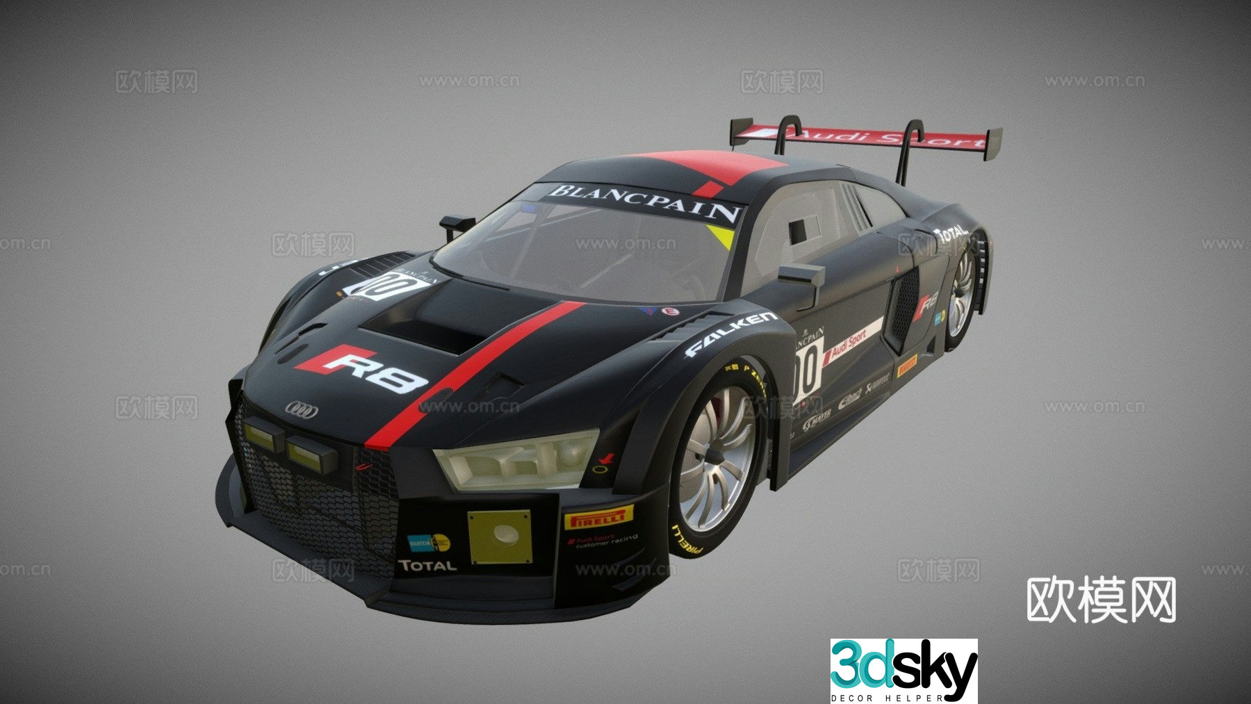 audi car sports car racing 3d model