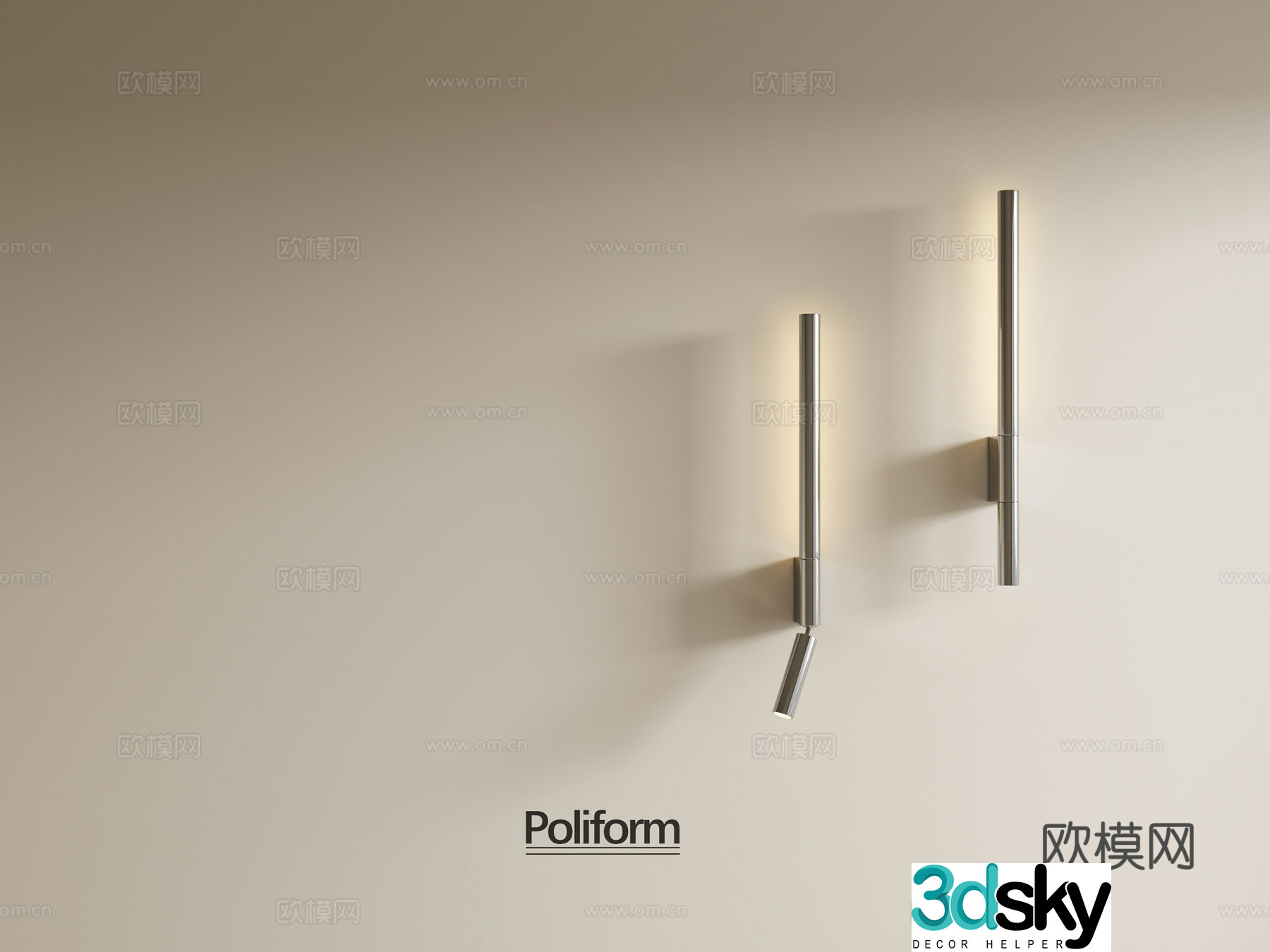 Minimalist wall lamp bedside wall lamp long wall lamp 3d model