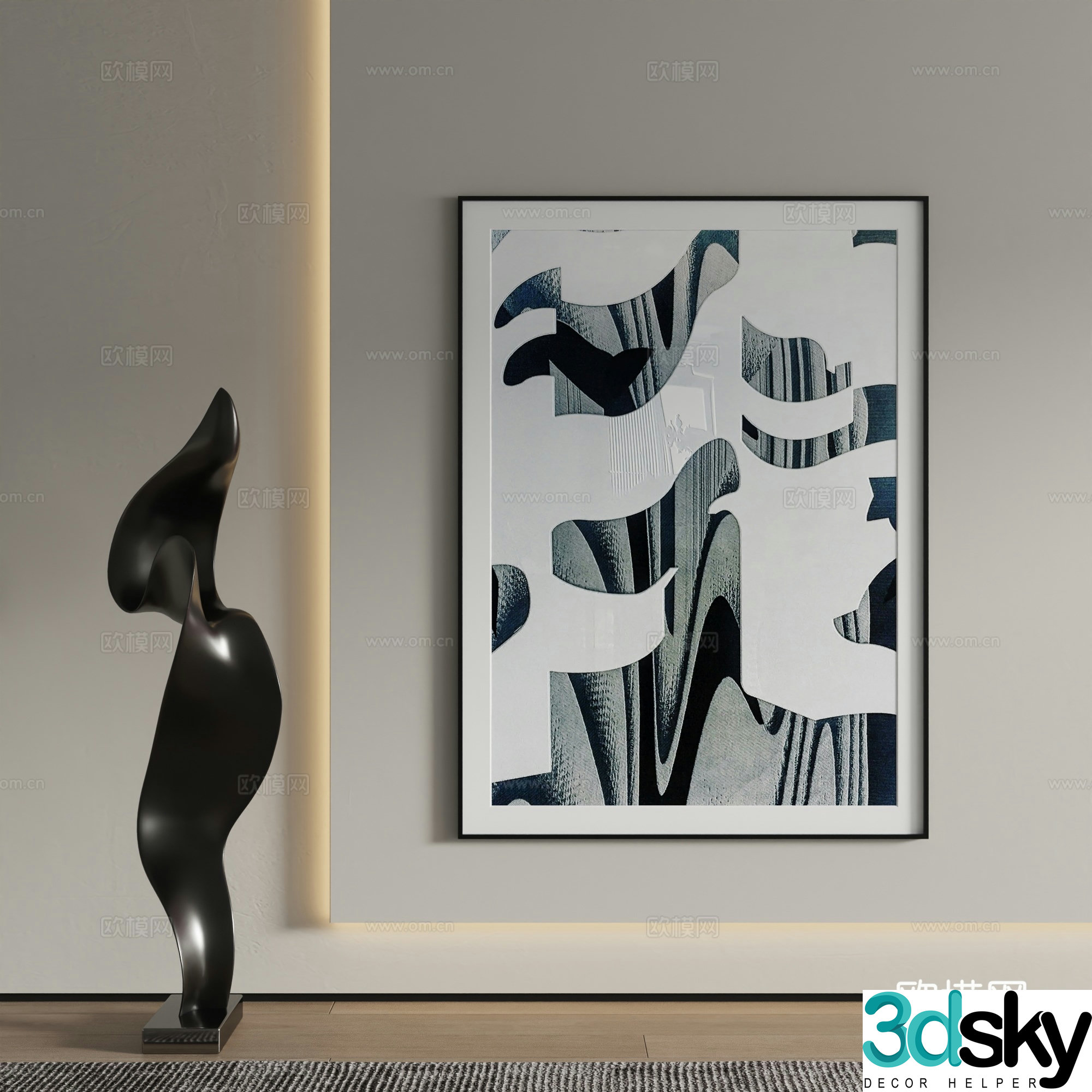 Decorative painting art painting hanging painting 3d model