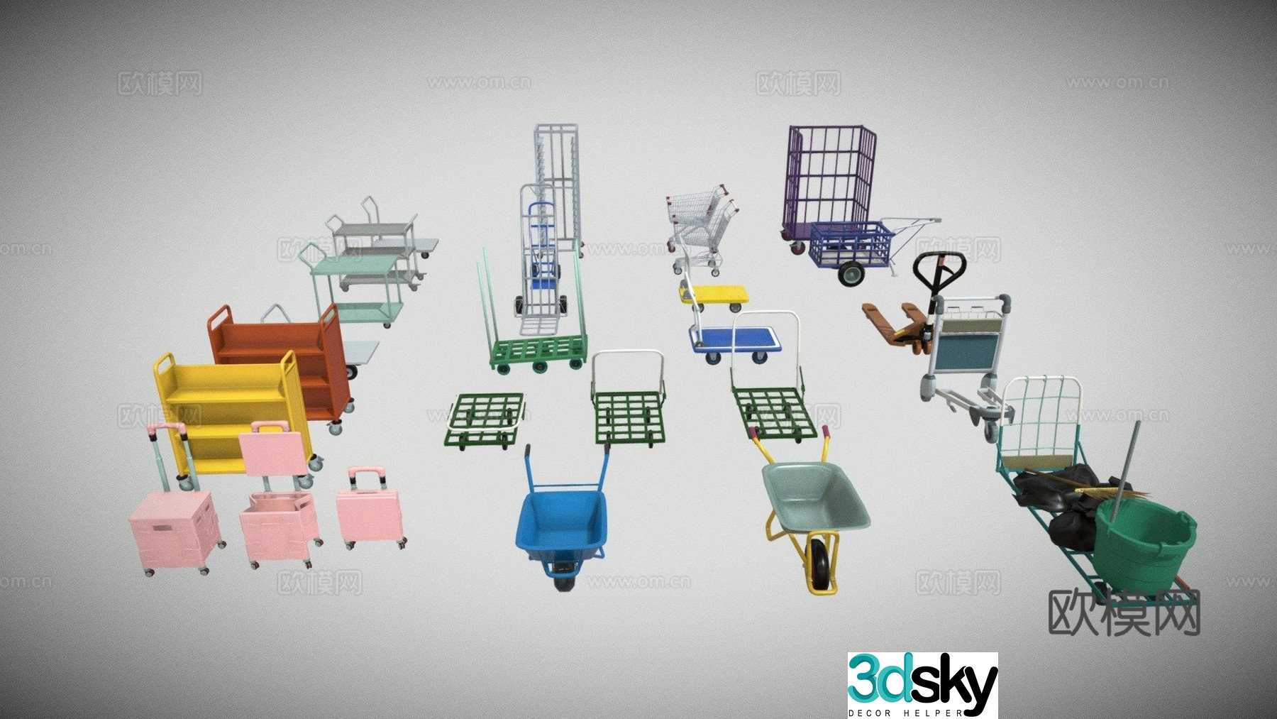 trolley rickshaw 3d model