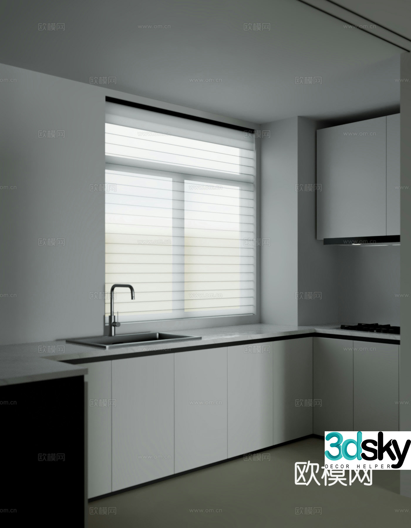 modern kitchen cabinet 3d model