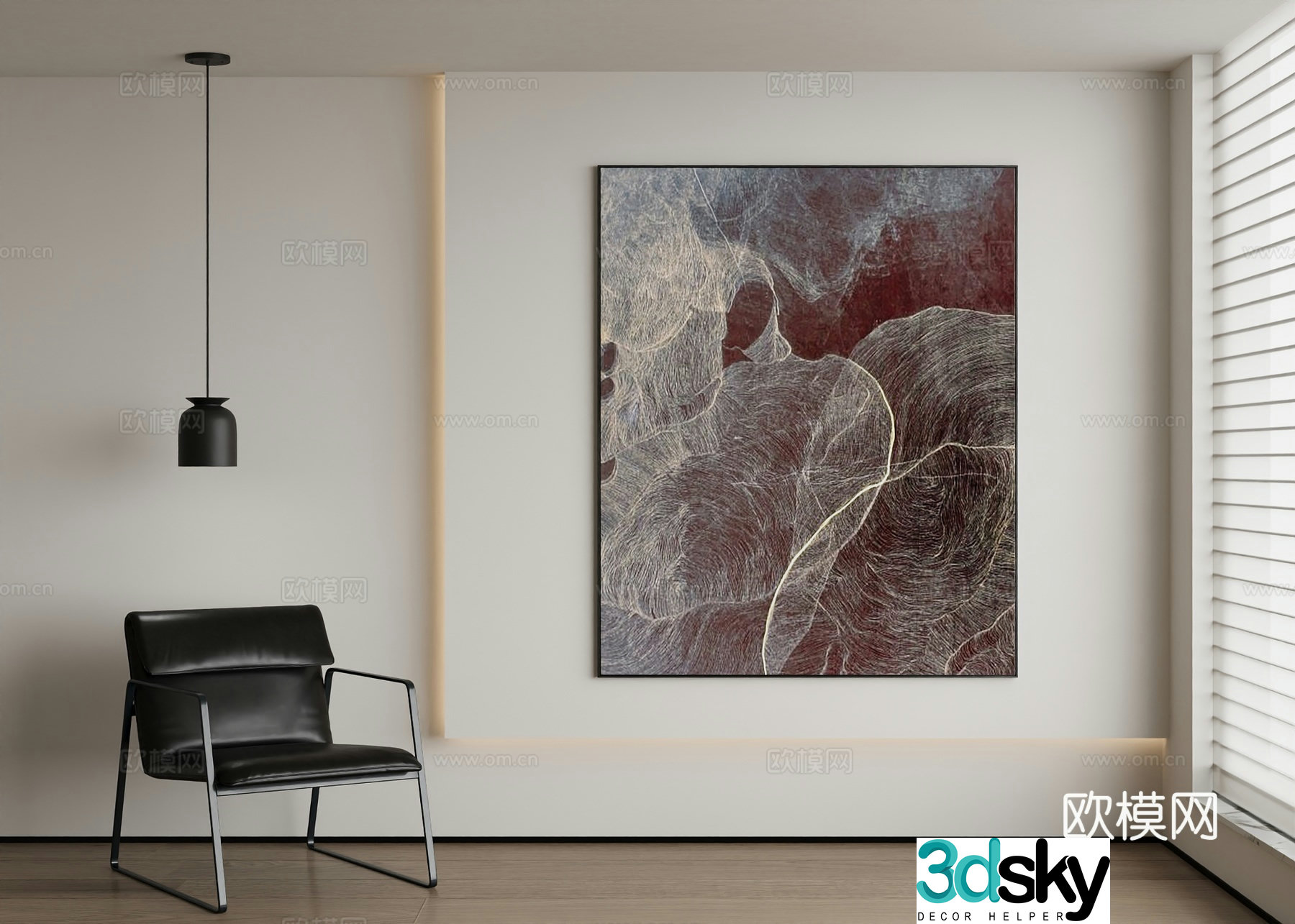 Modern abstract painting decorative painting 3d model
