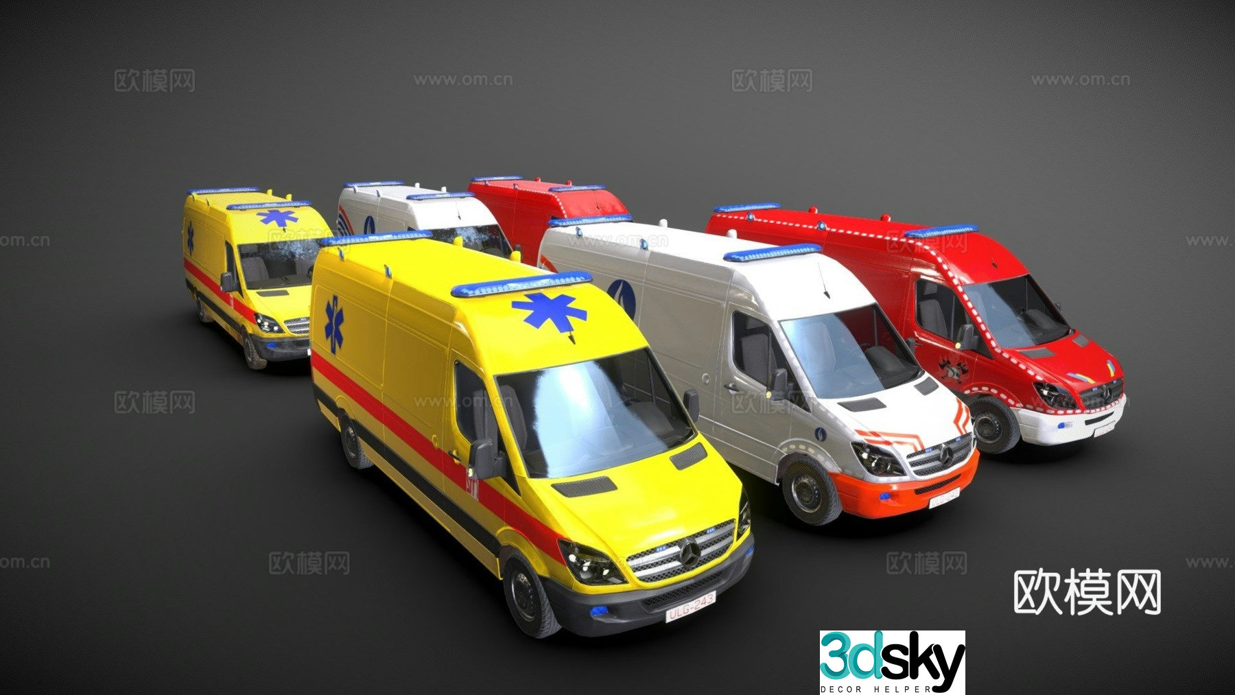 car ambulance 3d model