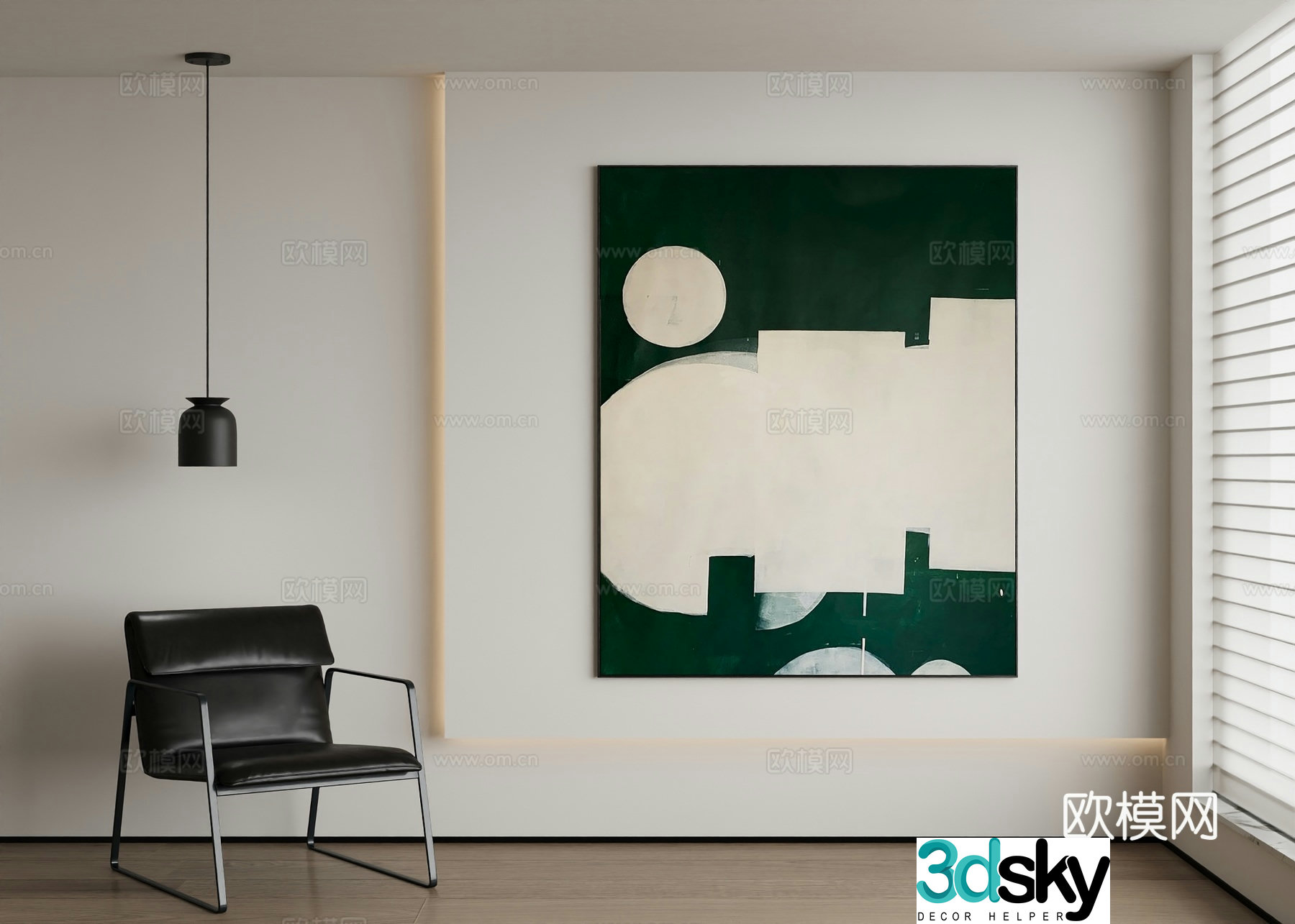 Modern abstract painting decorative painting 3d model