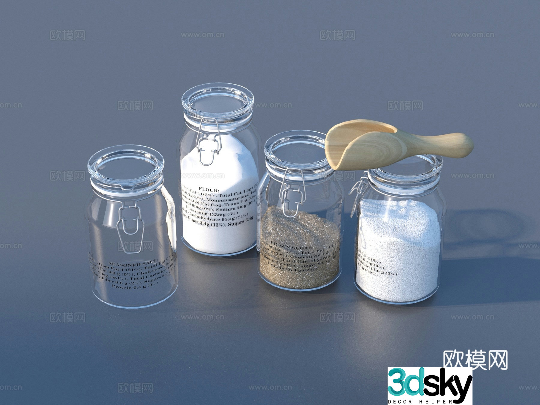 Kitchen ornaments Seasoning bottle Glass bottle 3d model