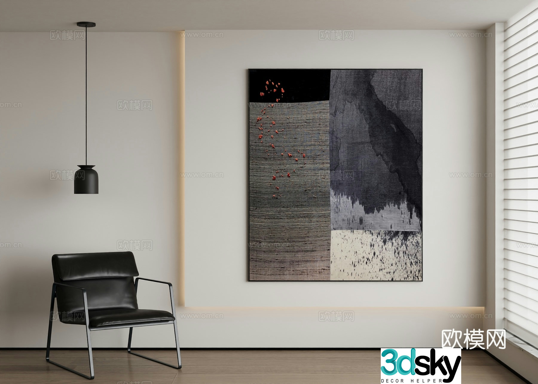 Modern abstract painting decorative painting 3d model