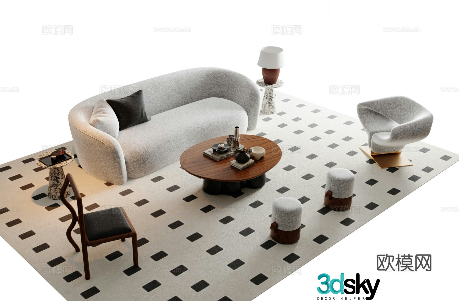 Medieval style modular sofa 3D model