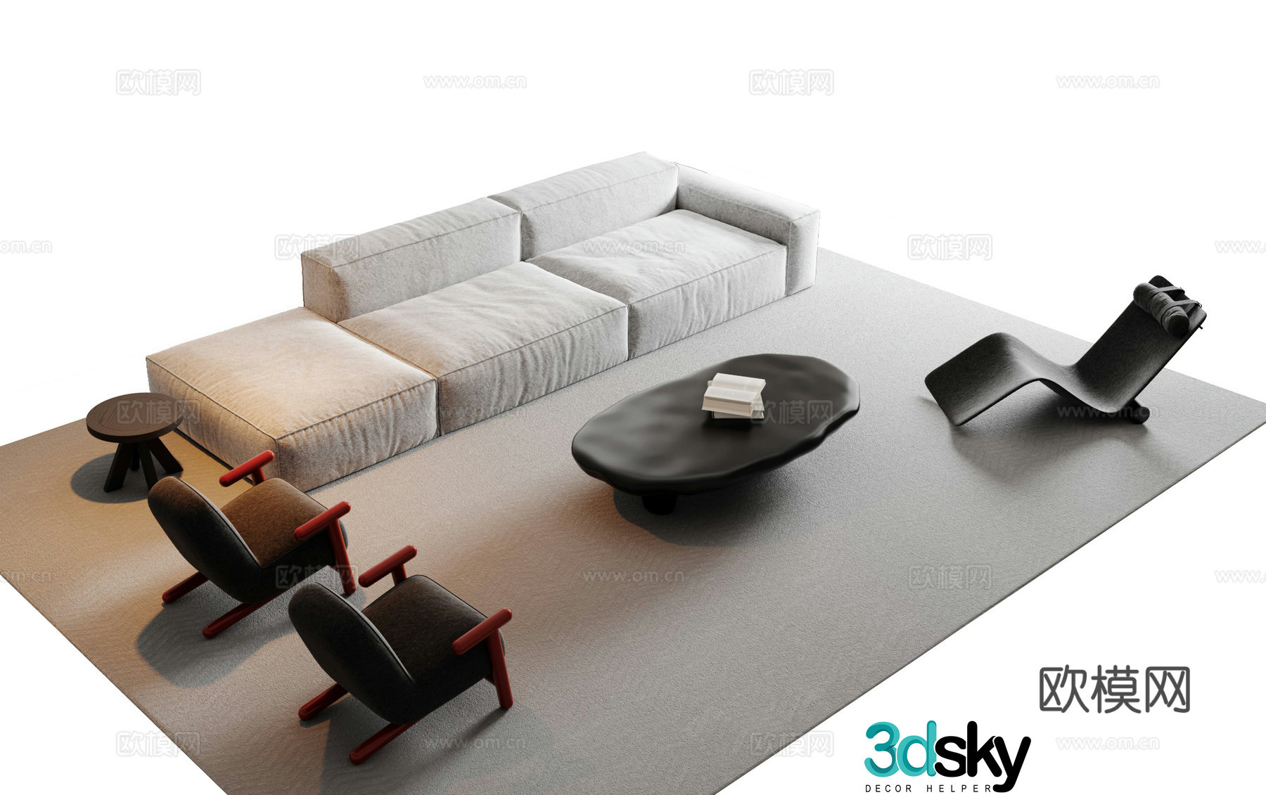 Modern sectional sofa 3d model