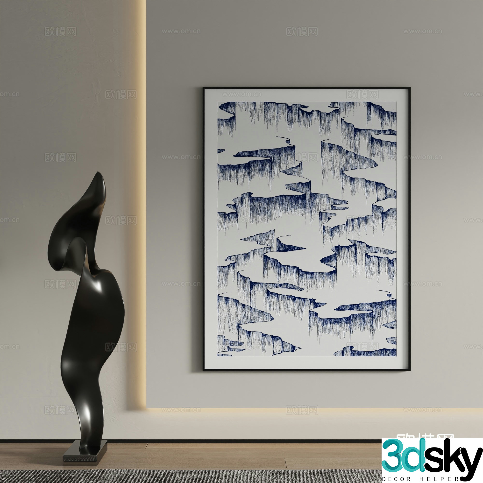 Decorative painting art painting hanging painting 3d model
