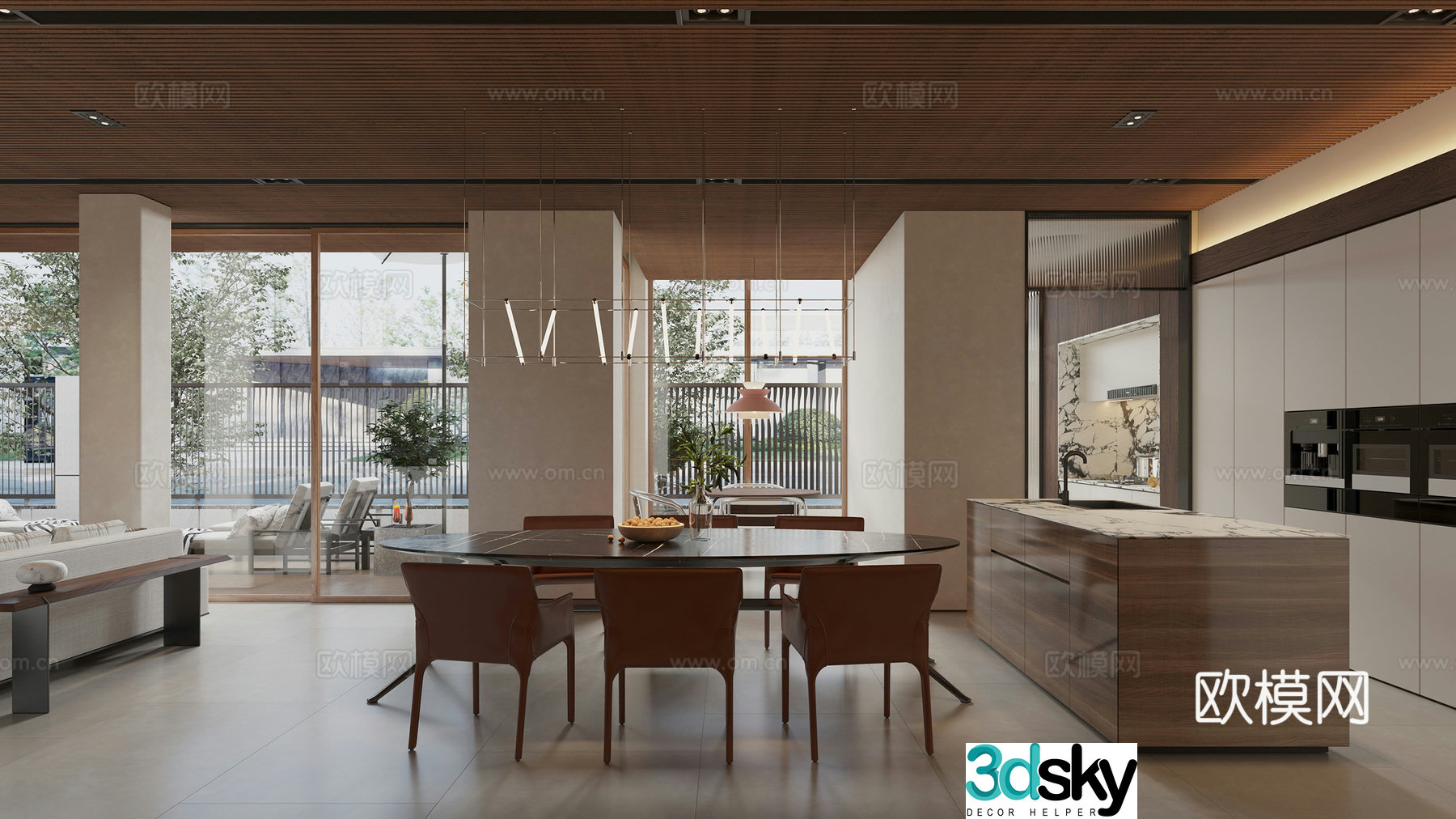 Modern restaurant 3d model