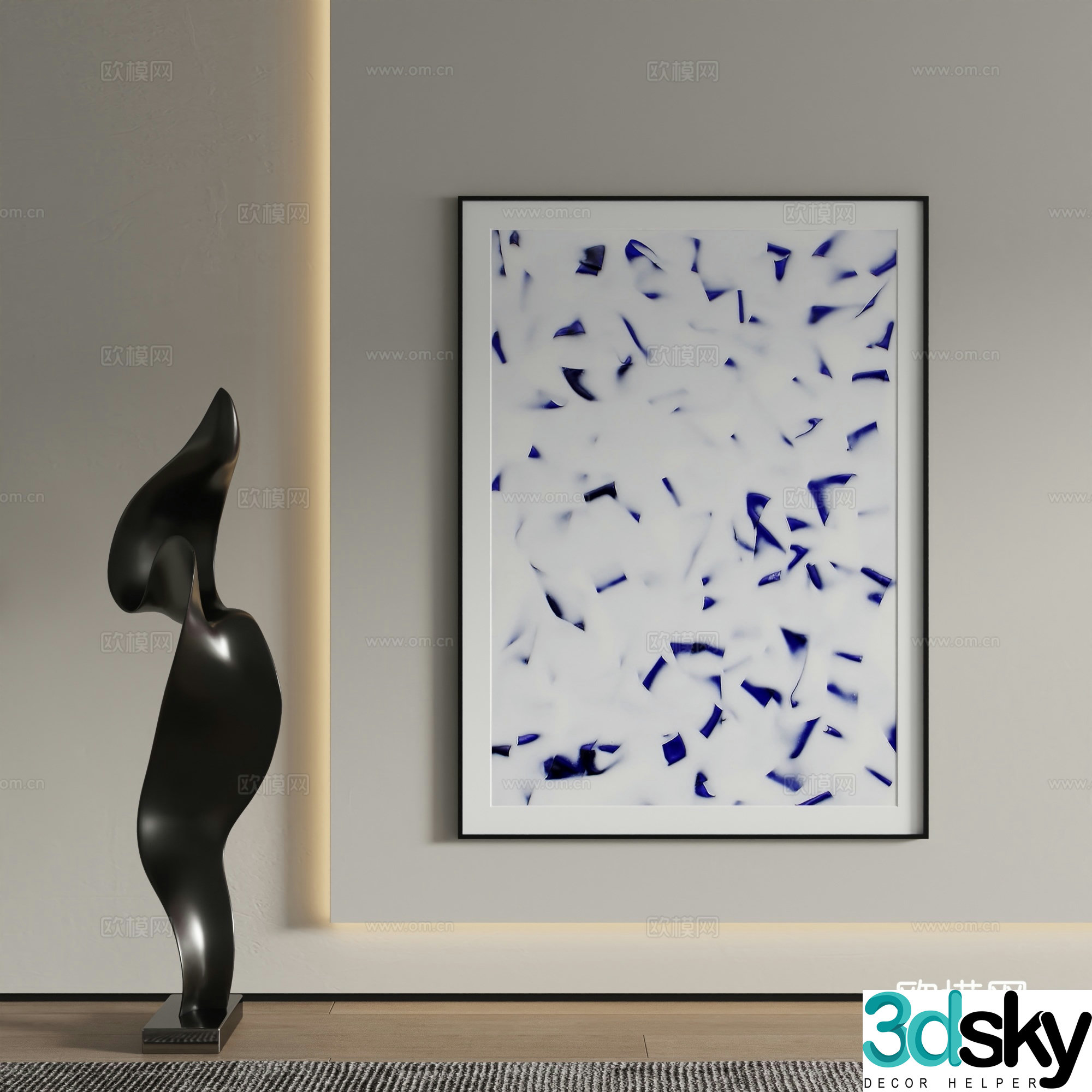 Decorative painting art painting hanging painting 3d model
