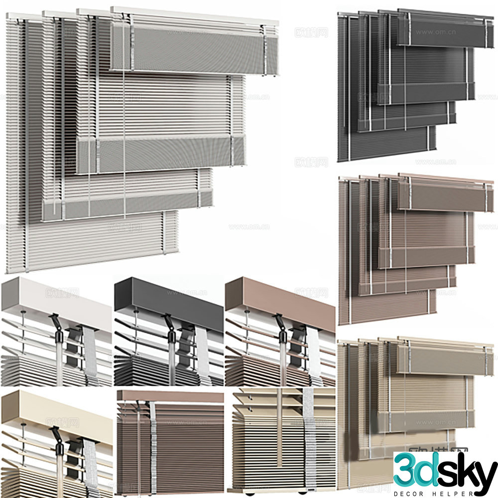 Curtains Venetian Blinds 3d model