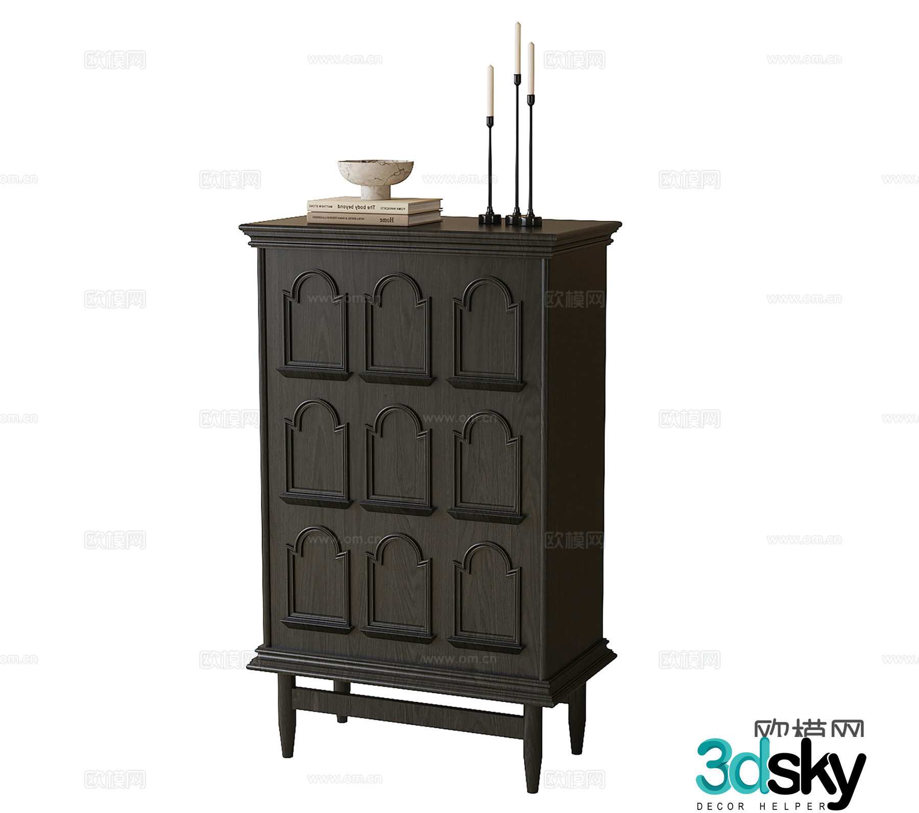 French entrance cabinet side cabinet 3D model