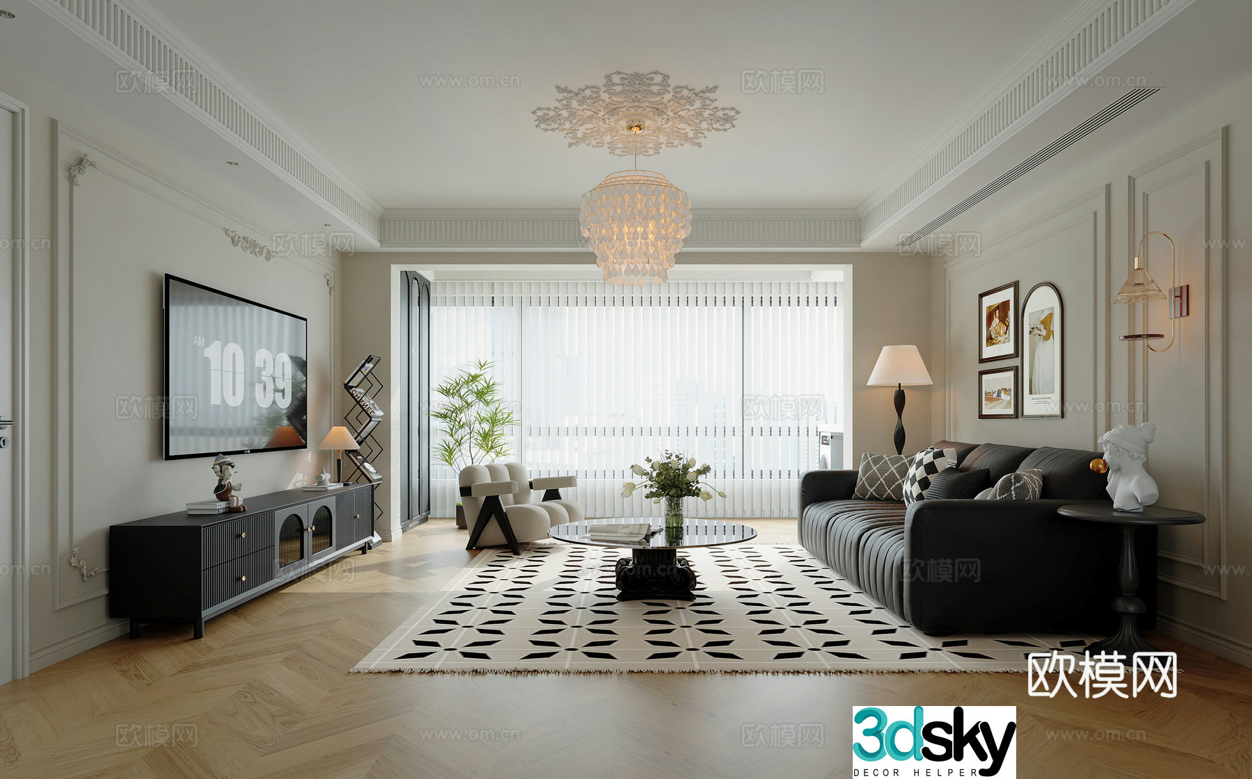 French living room 3d model