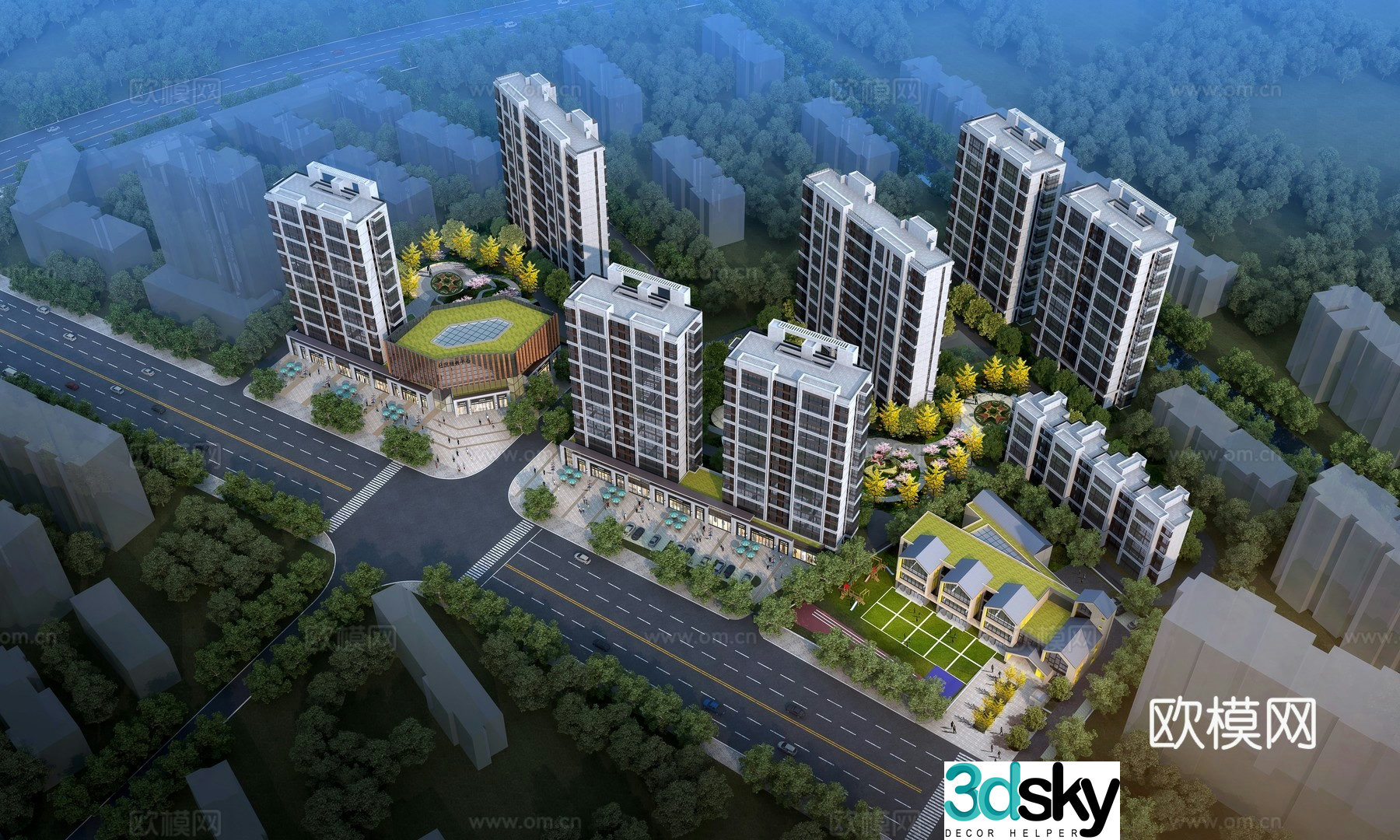 Residential Building Bird 3D model