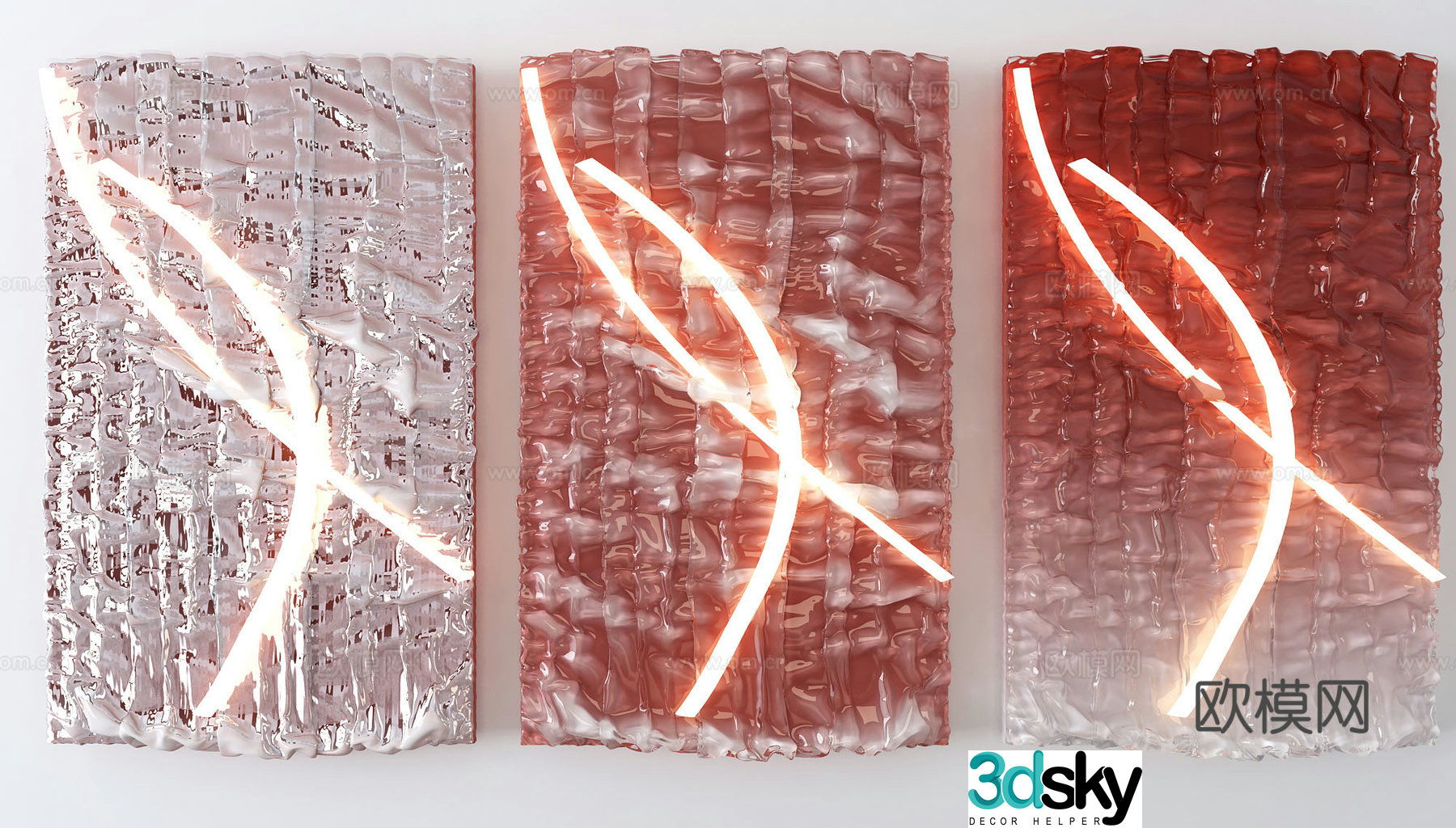 Modern wall decoration luminous hanging decoration mural lamp 3d model
