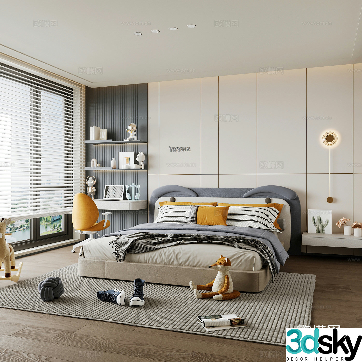 Modern children’s room boy’s room 3d model