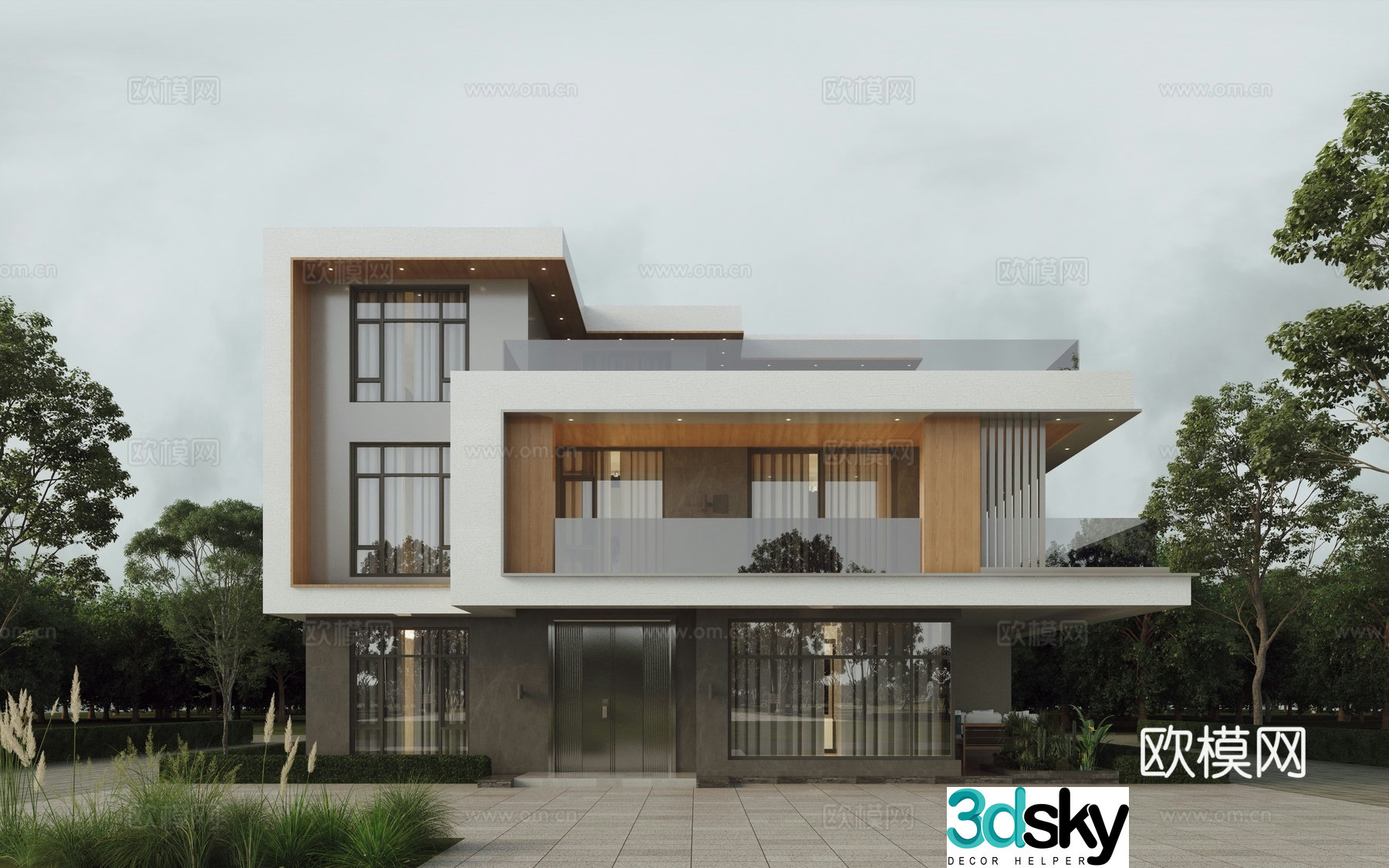 3D model of single-family villa appearance