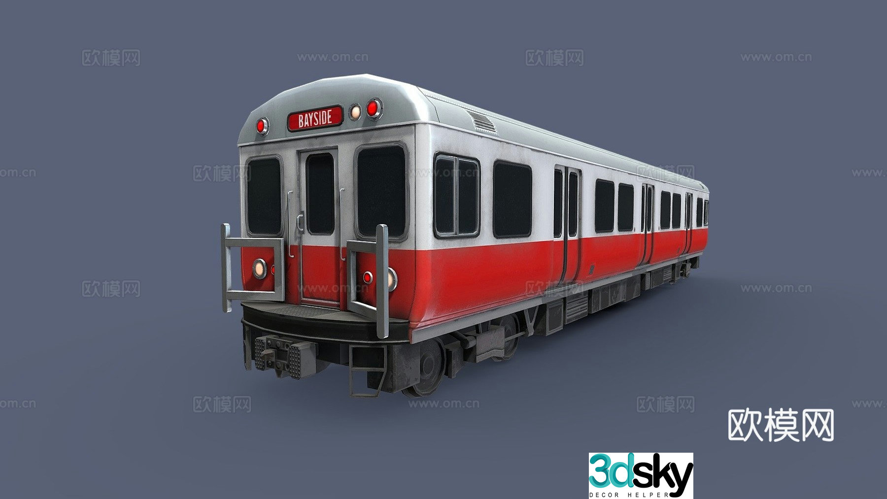 Red Line Subway Train 3D Model