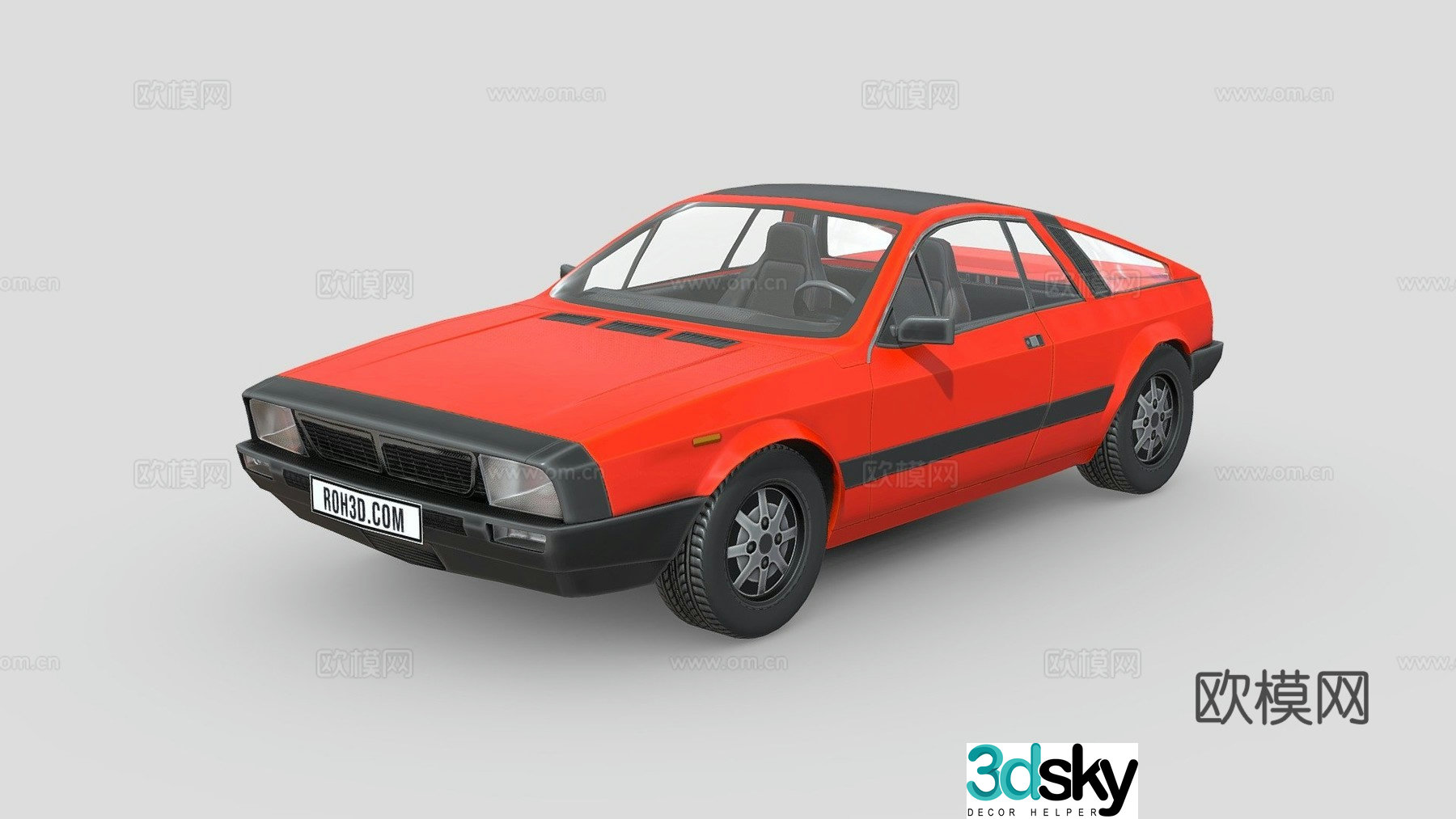 lancia car sedan 3d model