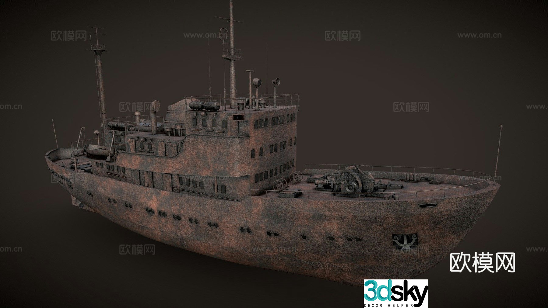 abandoned ship ship 3d model