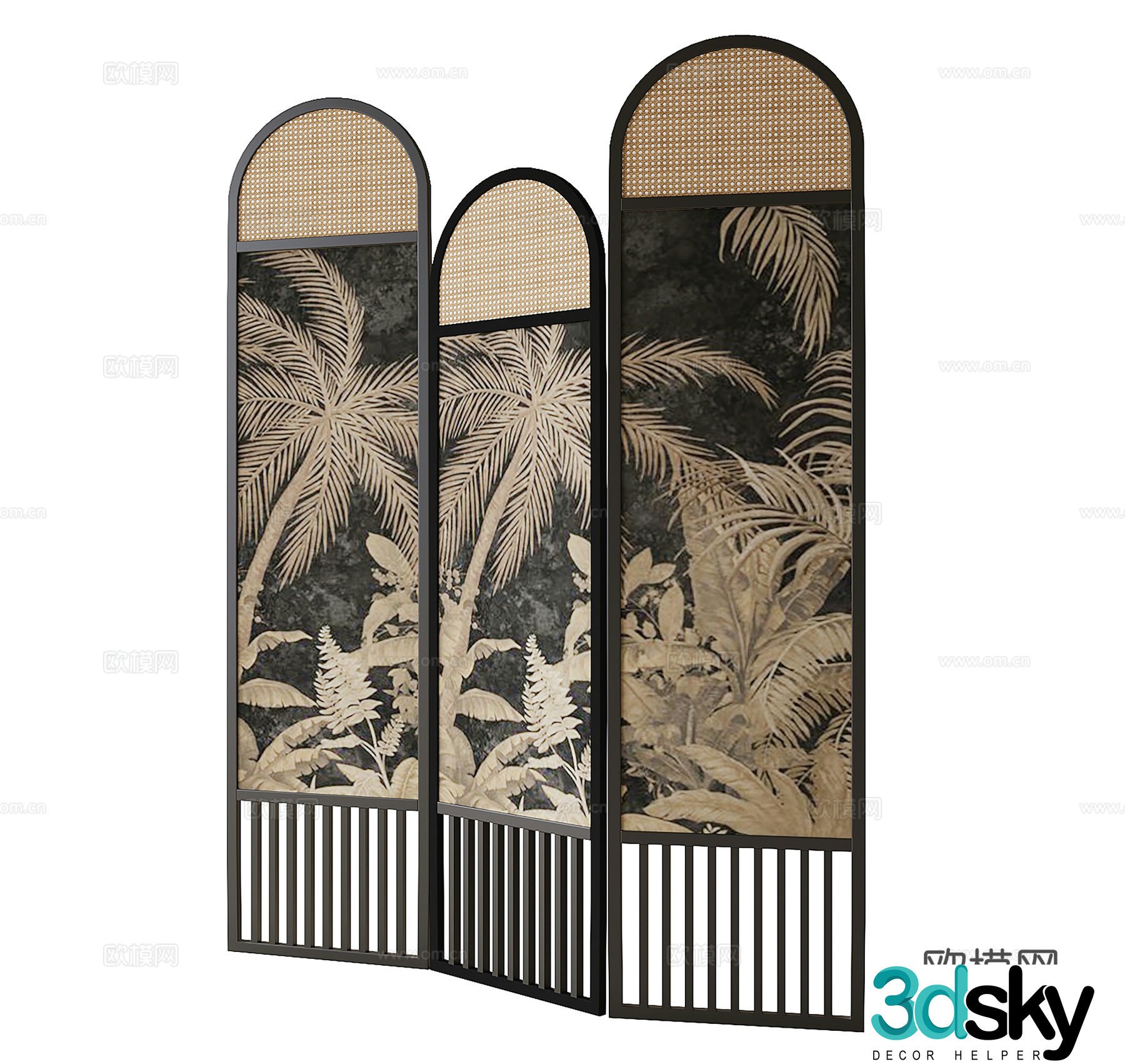 French screen folding screen 3d model