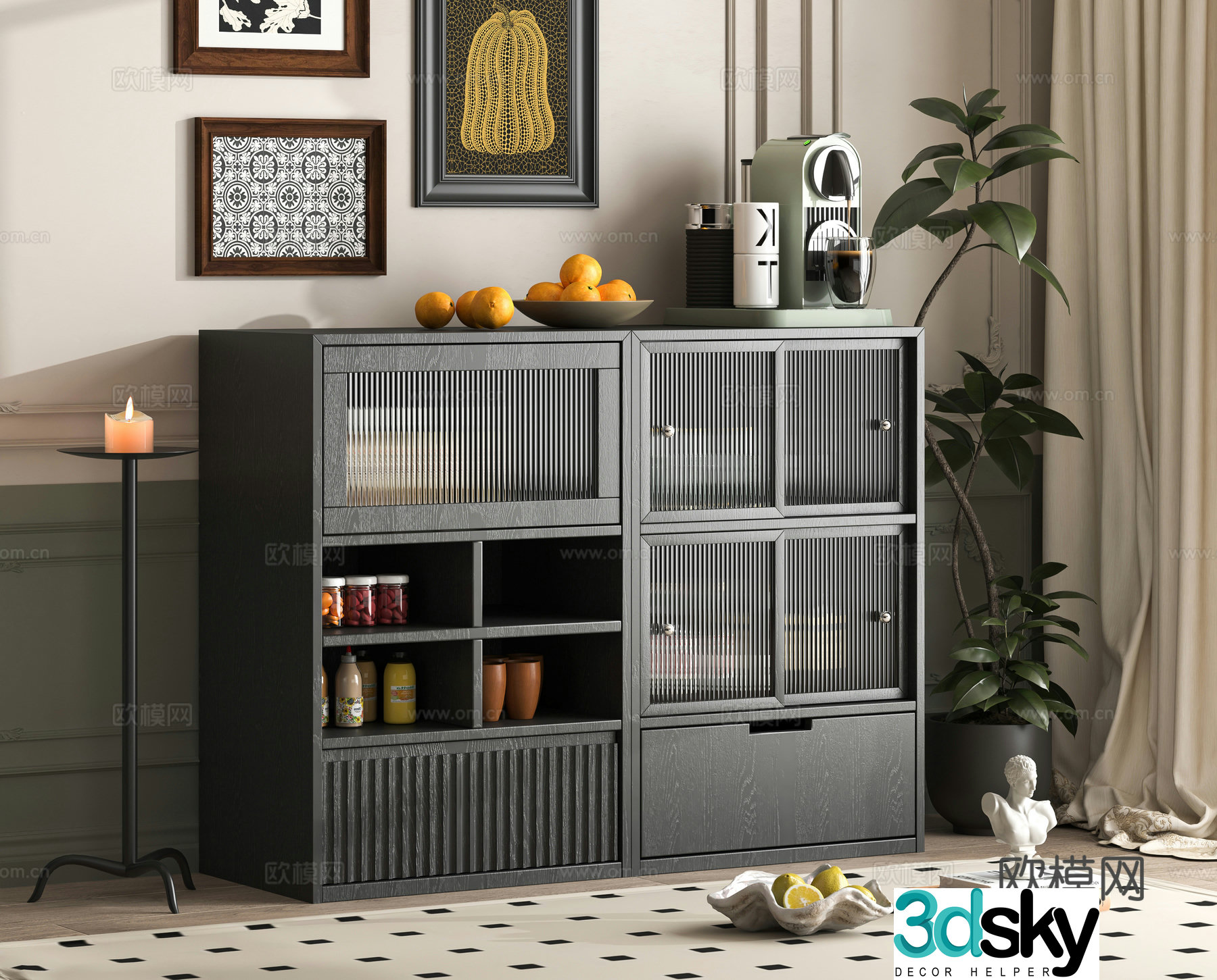 French sideboard 3D model
