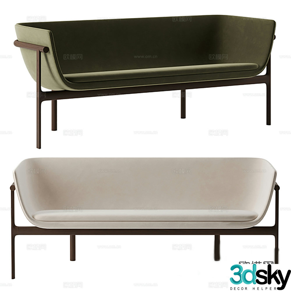Double sofa arm sofa 3d model