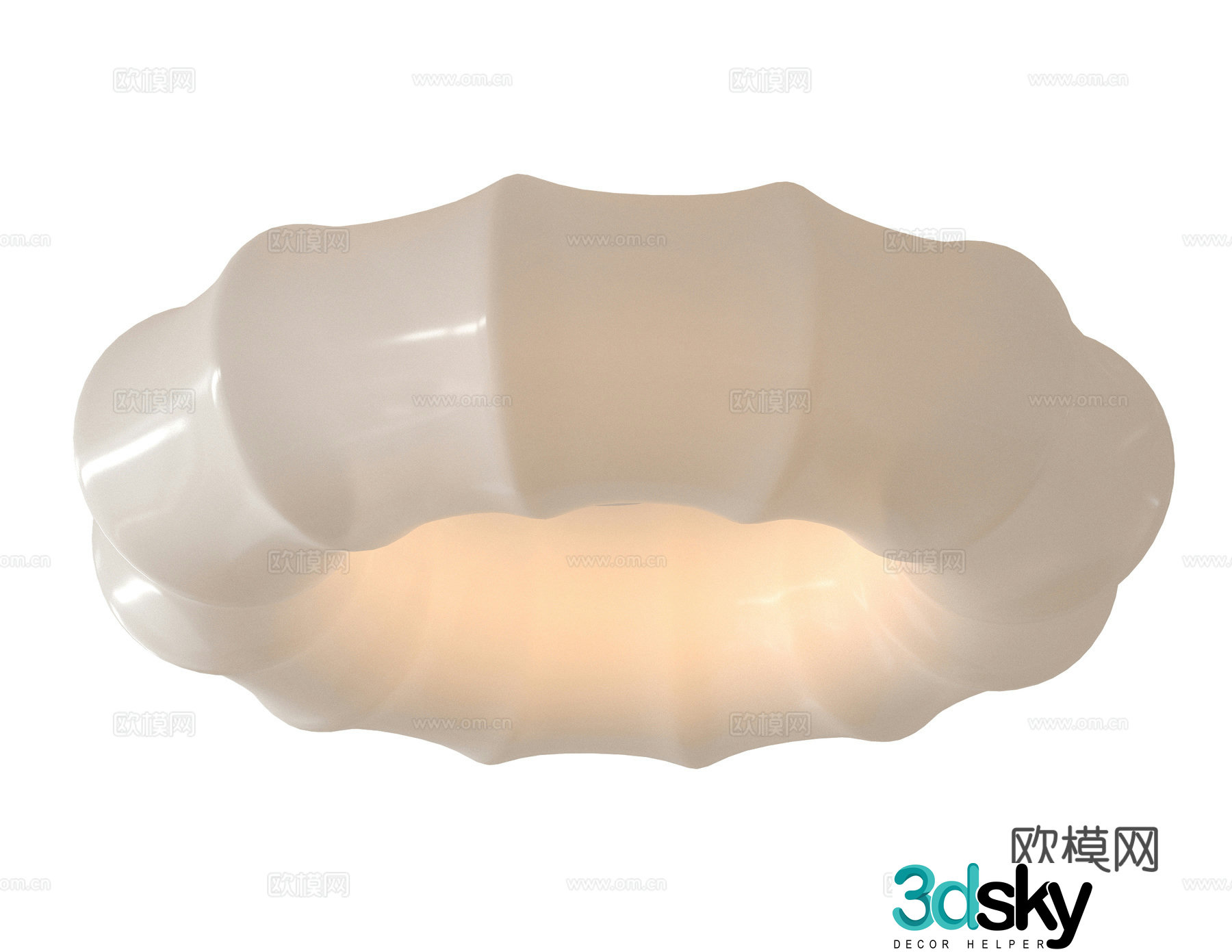 Cream style ceiling lamp 3d model