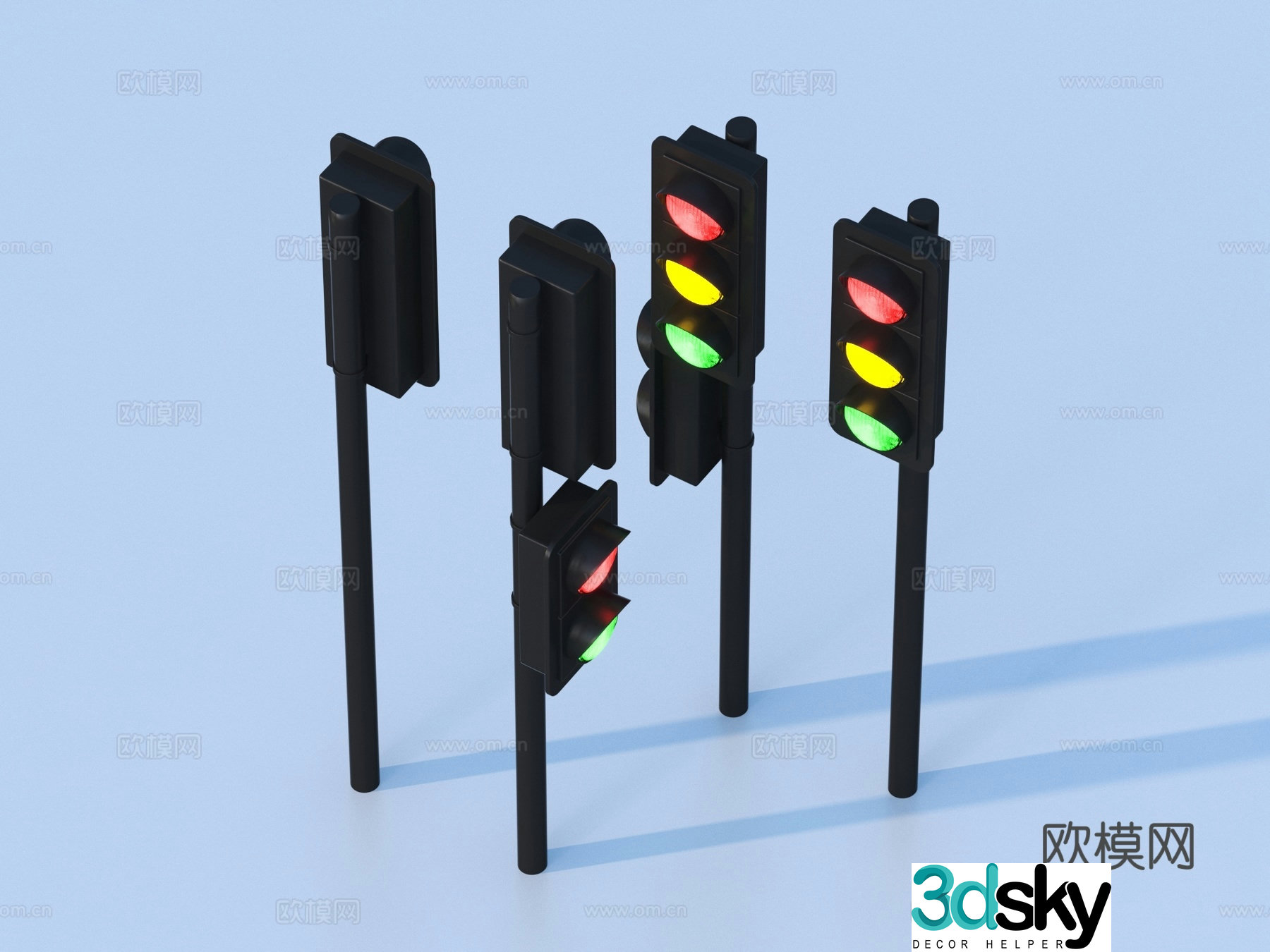 Traffic light Traffic light Indicator light 3d model