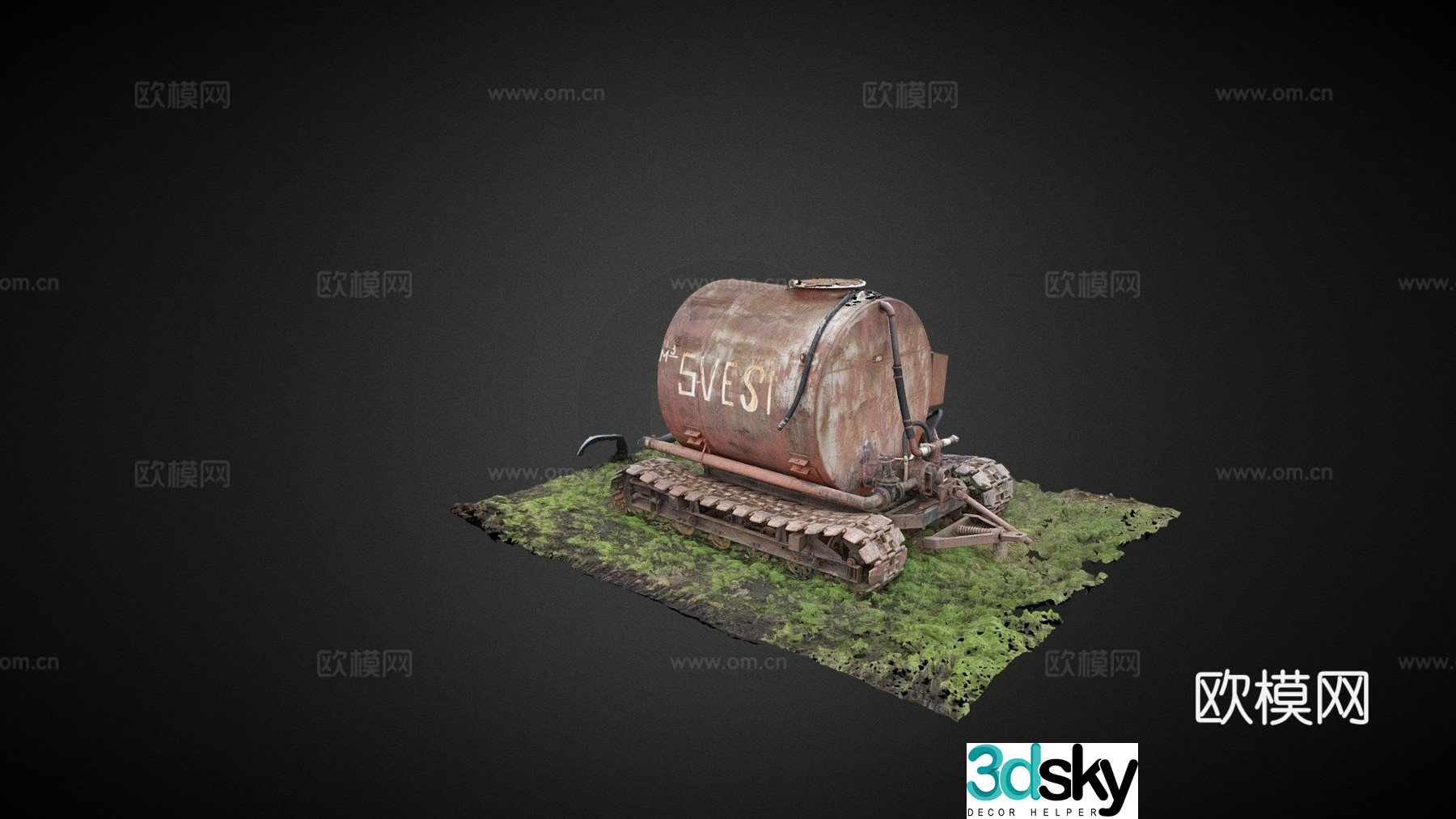 Industrial equipment water tower water wheel 3d model