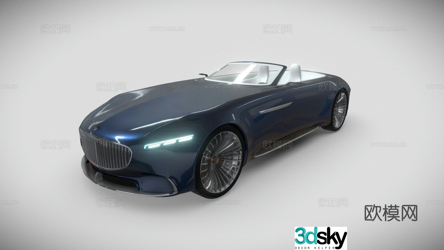 maybach car convertible 3d model