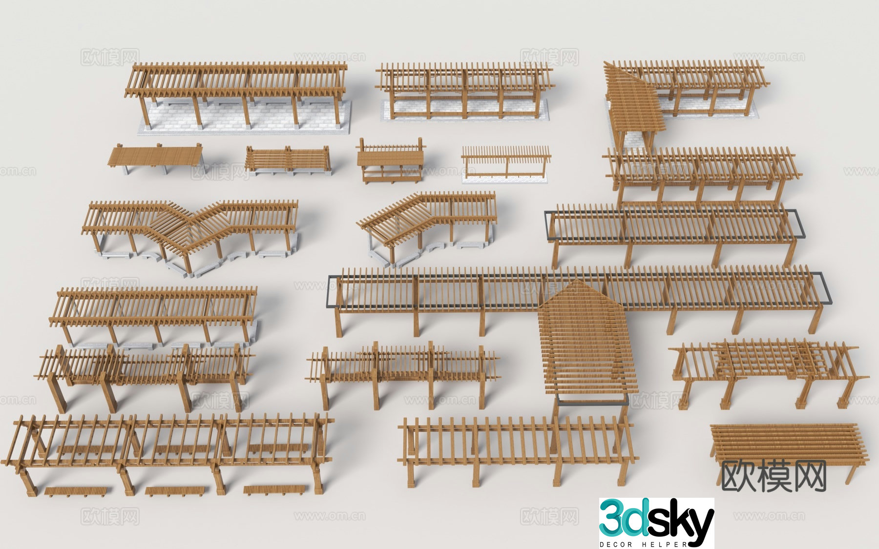 Chinese style corridor corridor corridor 3d model