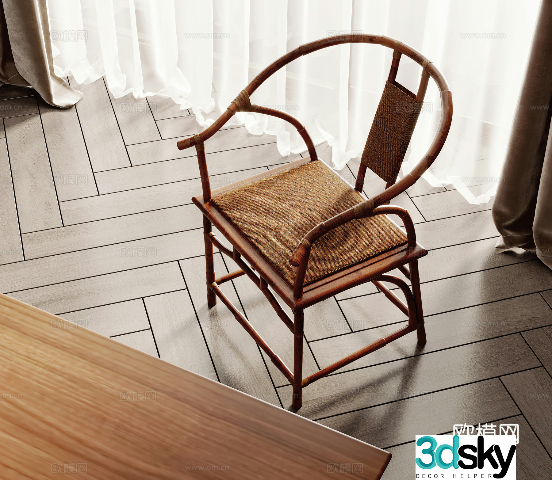 New Chinese style chair armchair 3d model