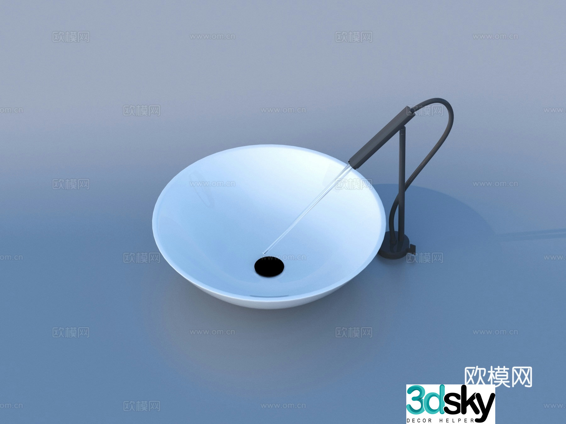 Washing basin and sink 3D model