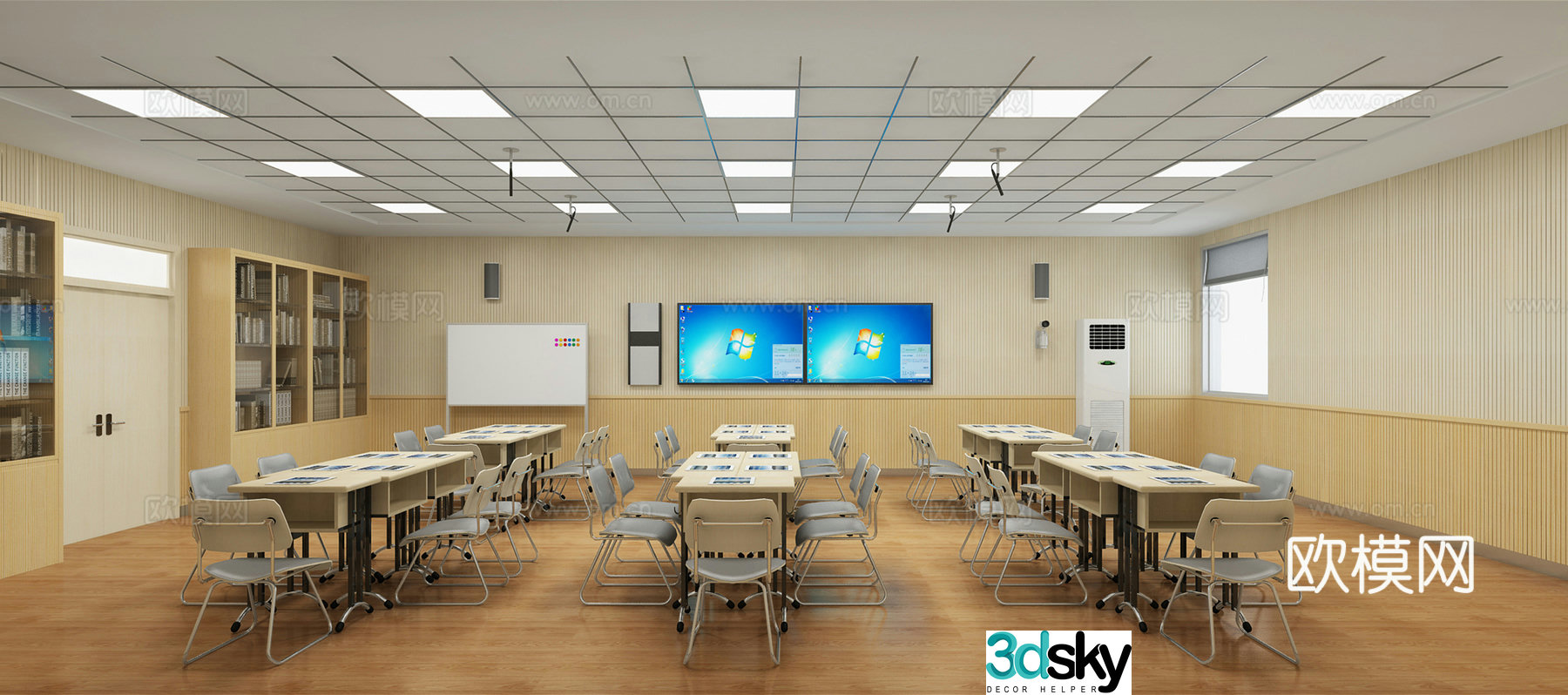 Modern school recording room 3d model