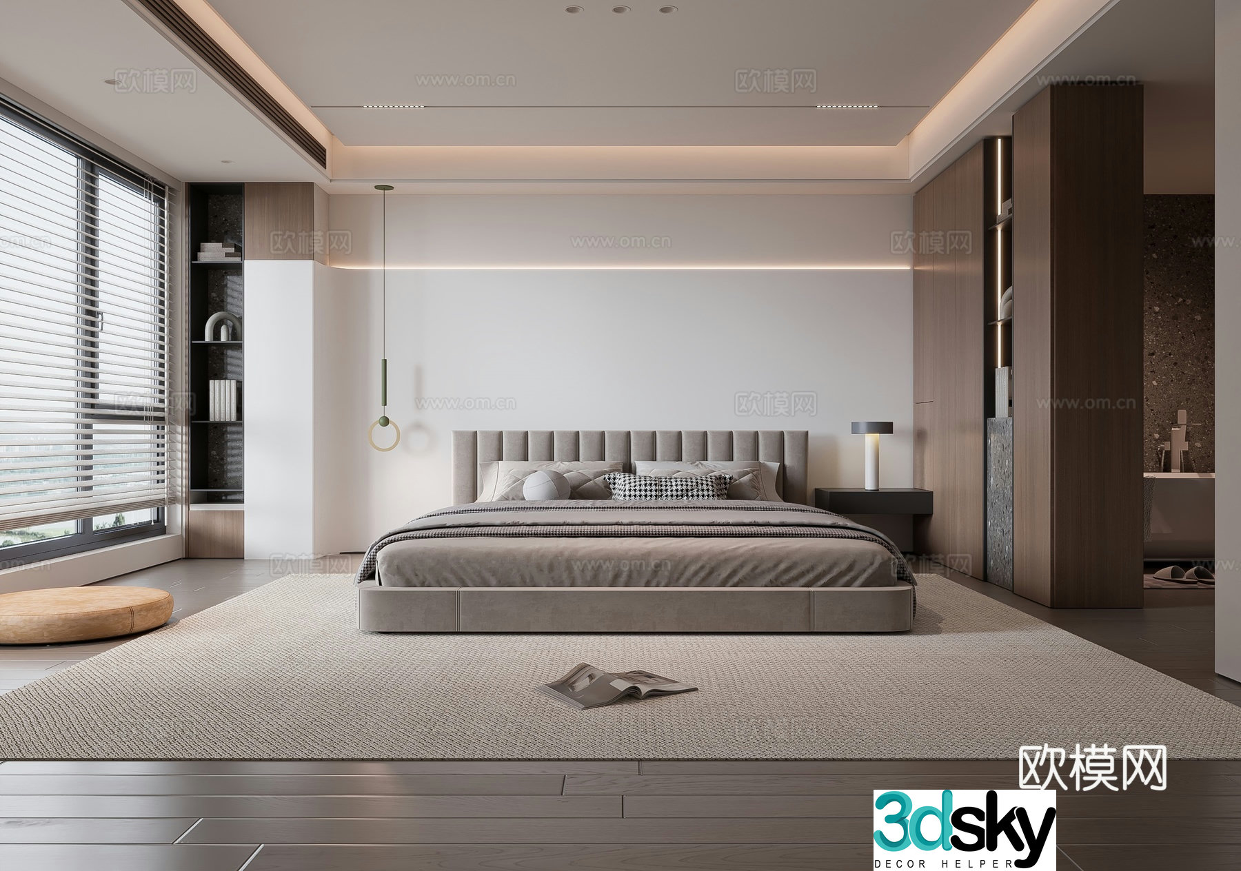 Modern bedroom master bedroom 3d model