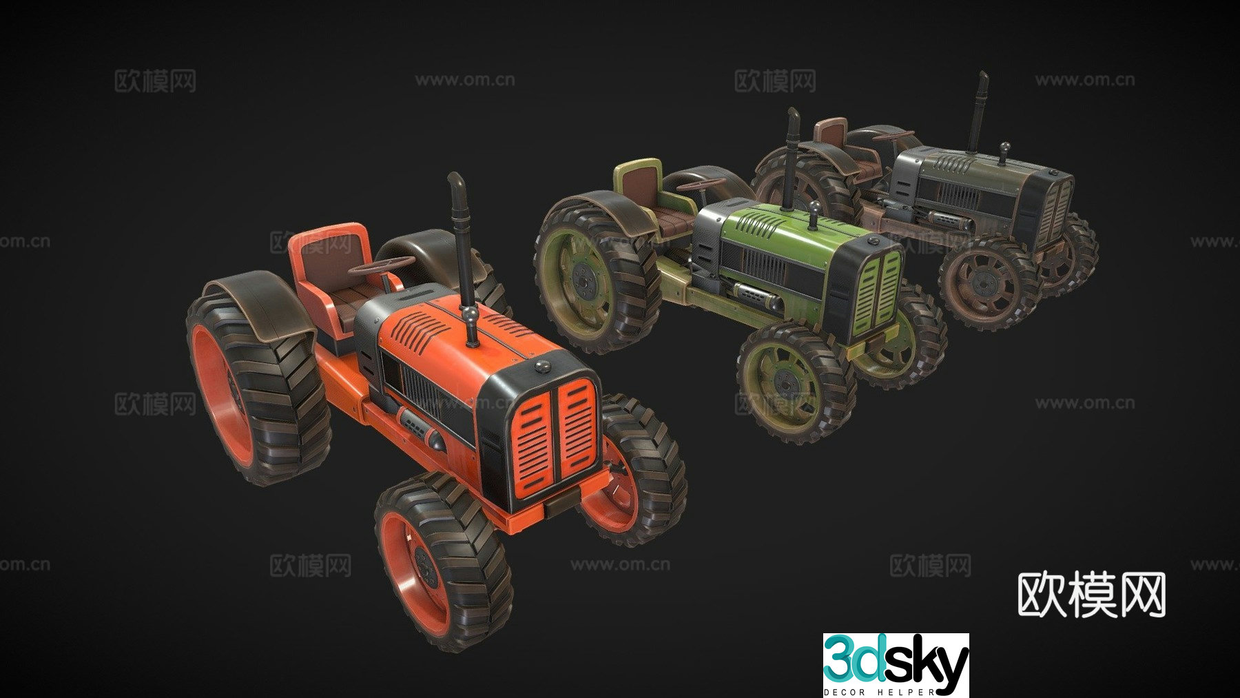 tractor agricultural vehicle engineering vehicle 3d model