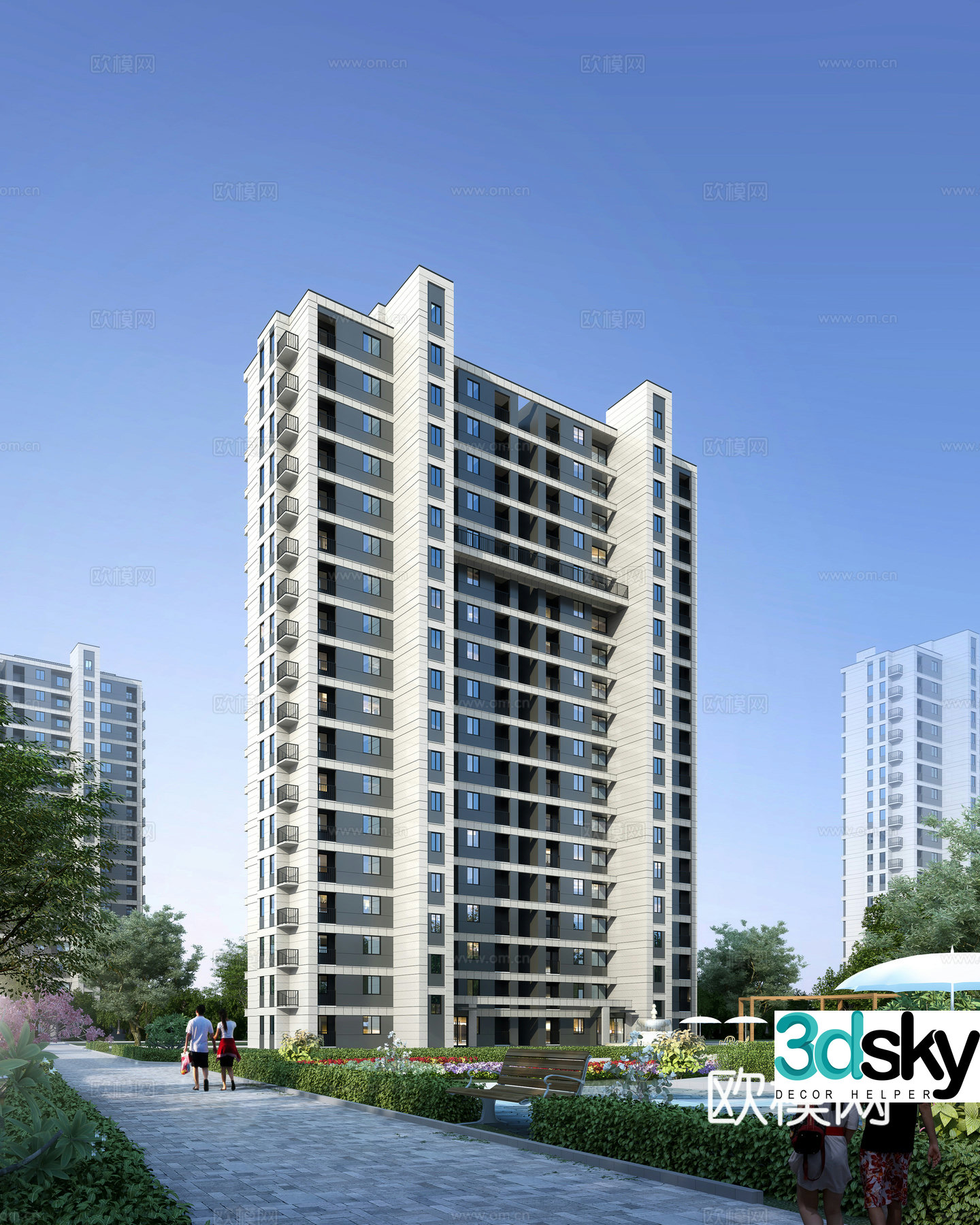 High -level residential appearance 3D model