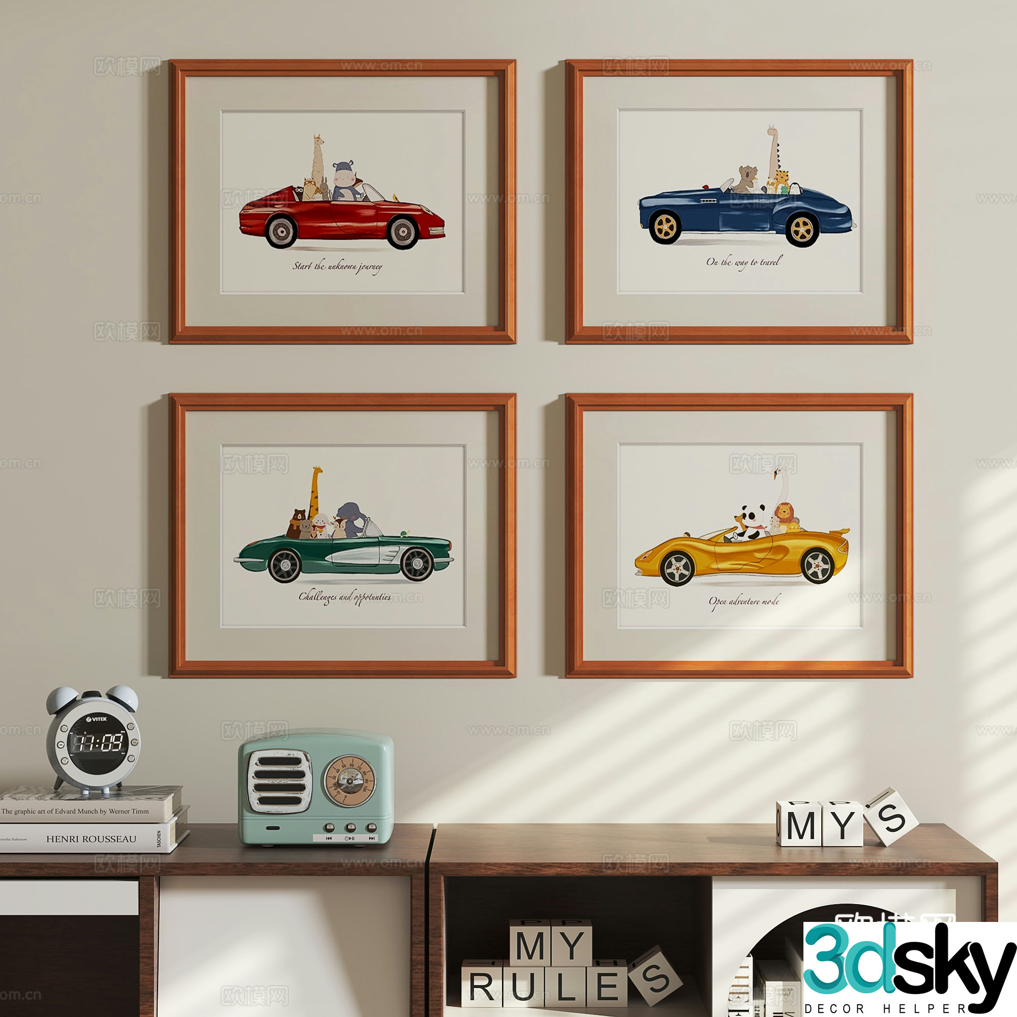 Modern children’s room hanging painting 3d model
