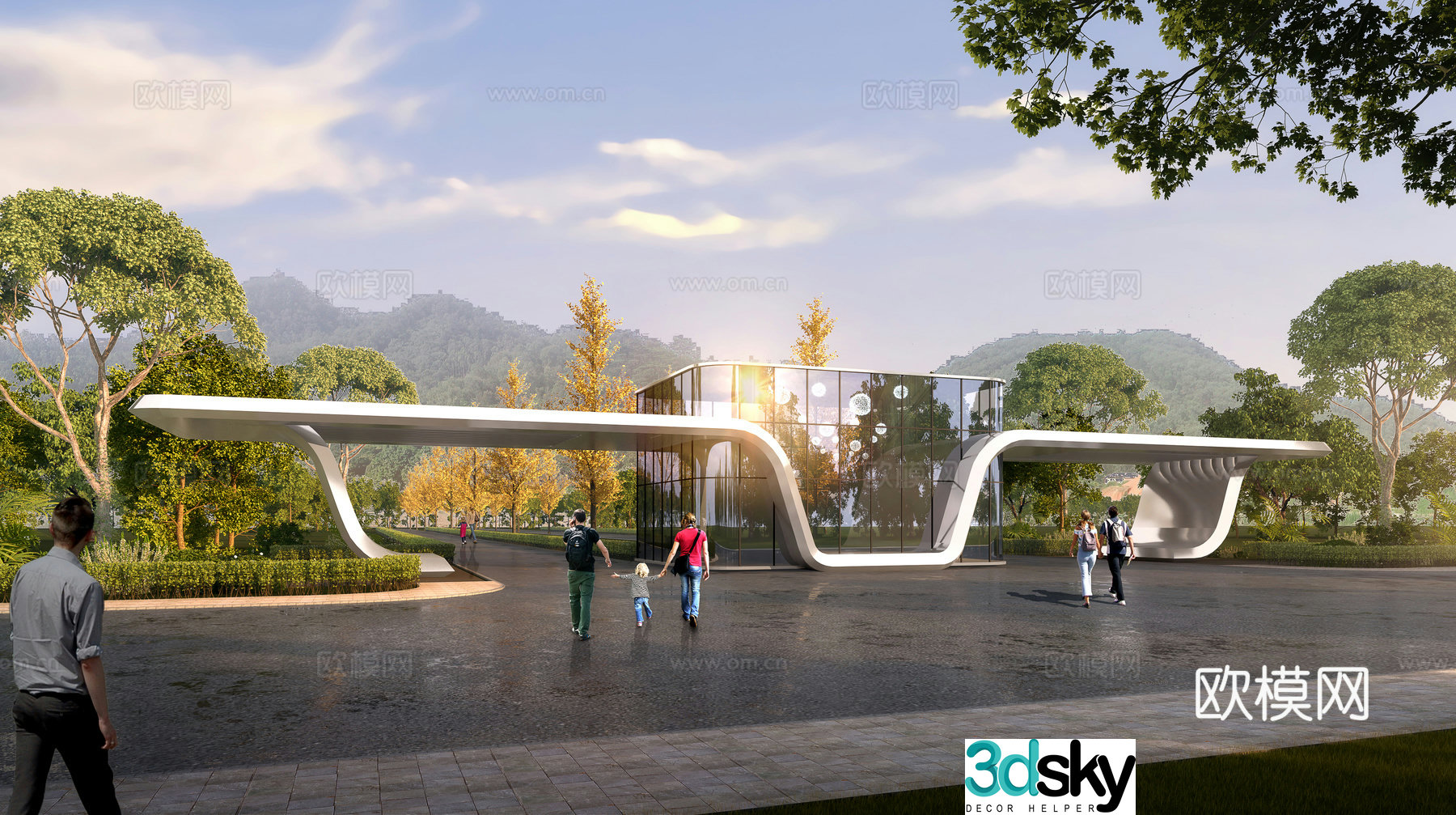 Scenic Area Gate Park Gate 3D Model