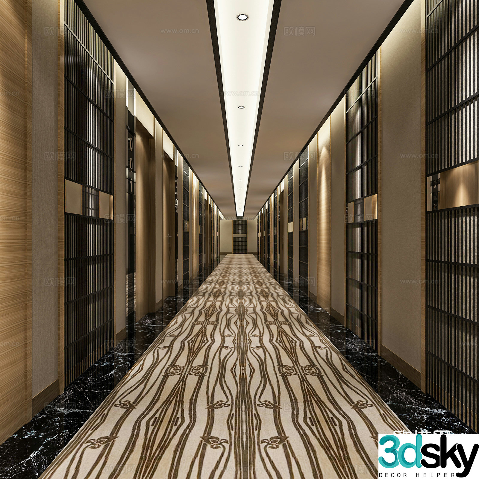hotel corridor corridor 3d model