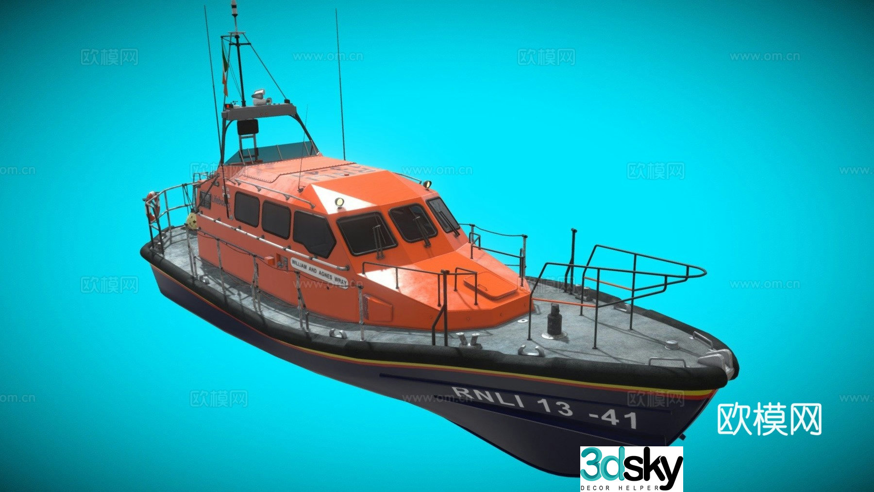 sea â€‹â€‹lifeboat 3d model