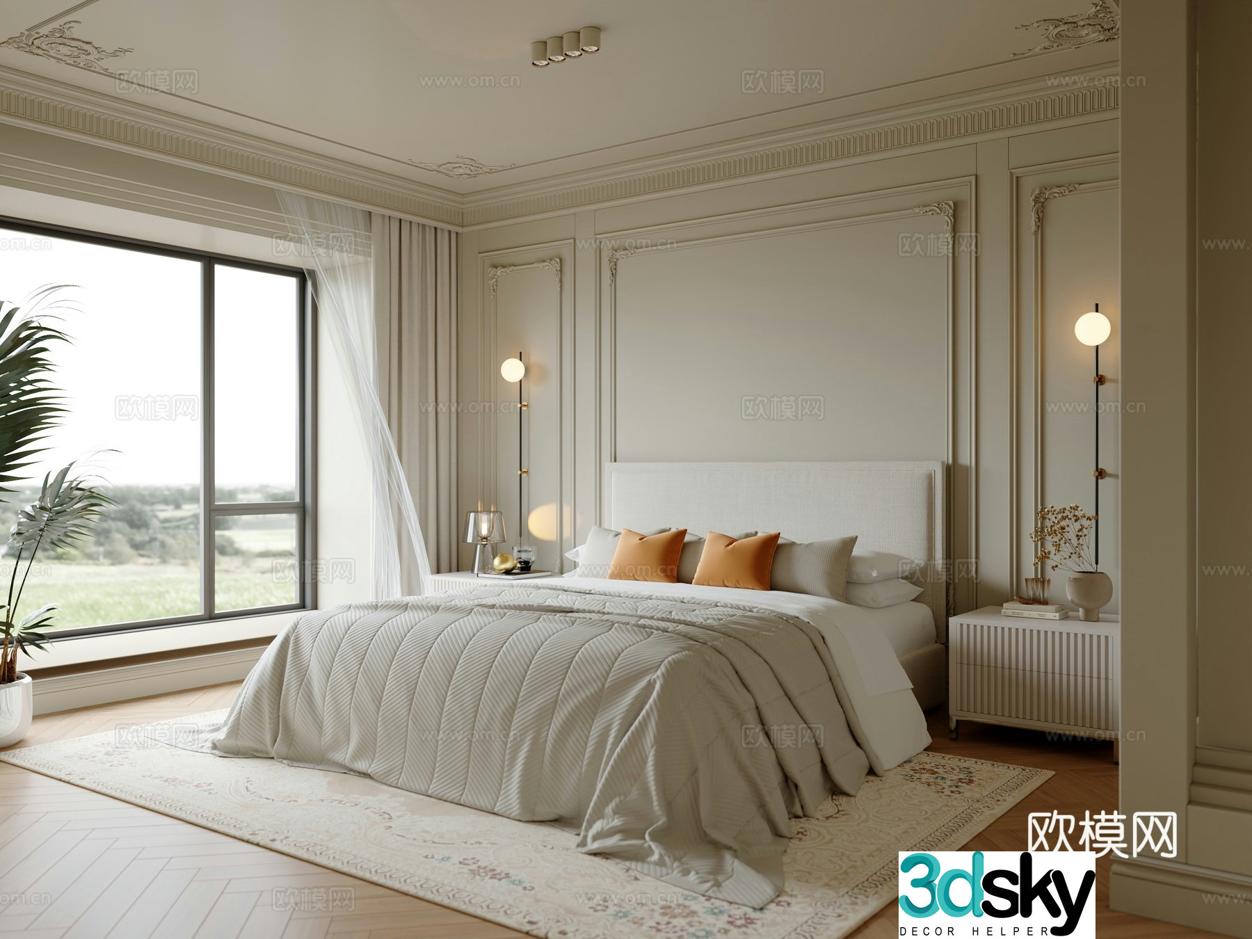 French bedroom master bedroom 3d model