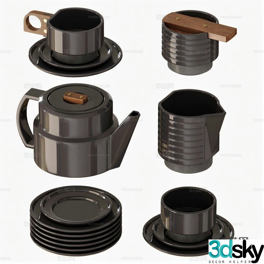 tableware tea set 3d model