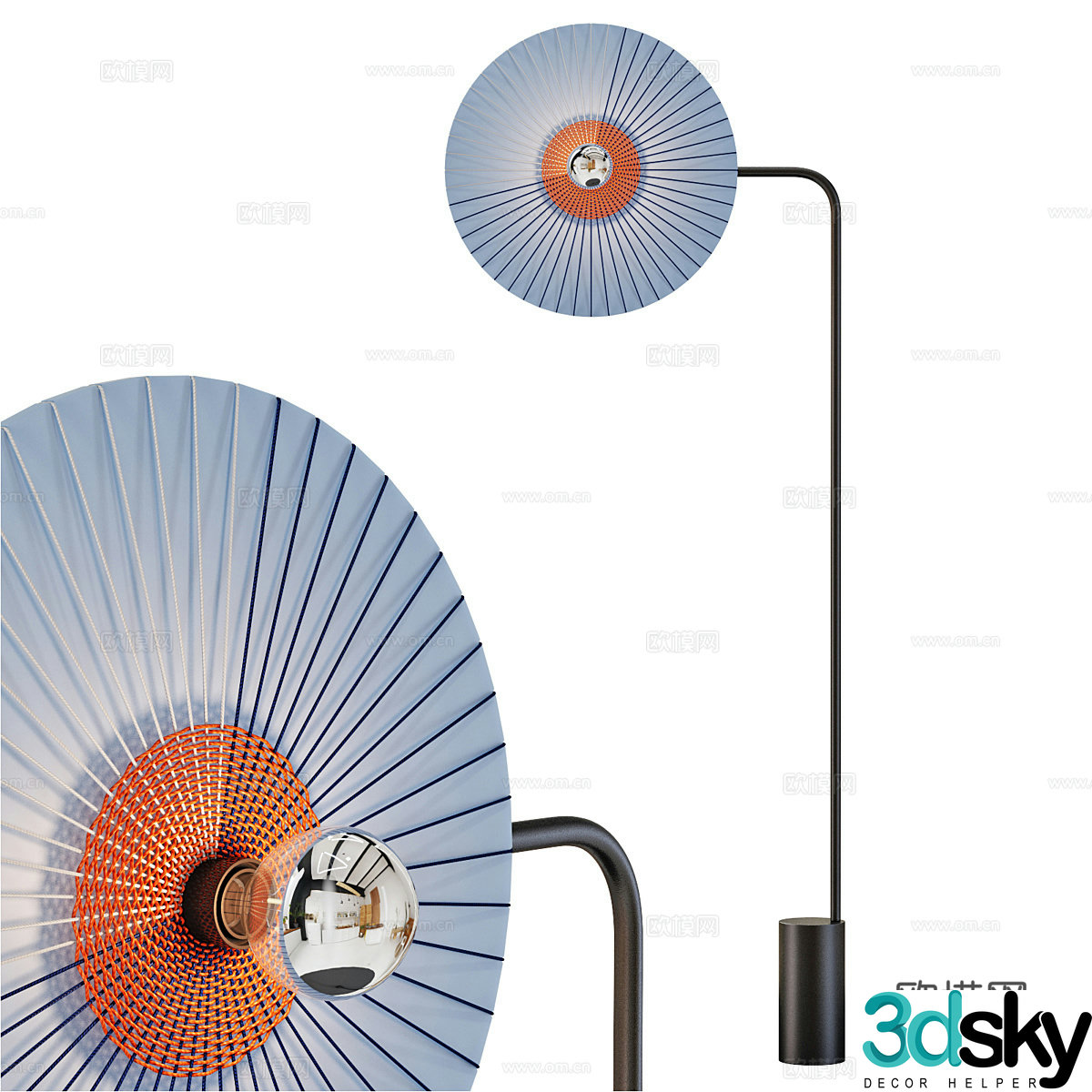 Minimalist floor lamp 3d model