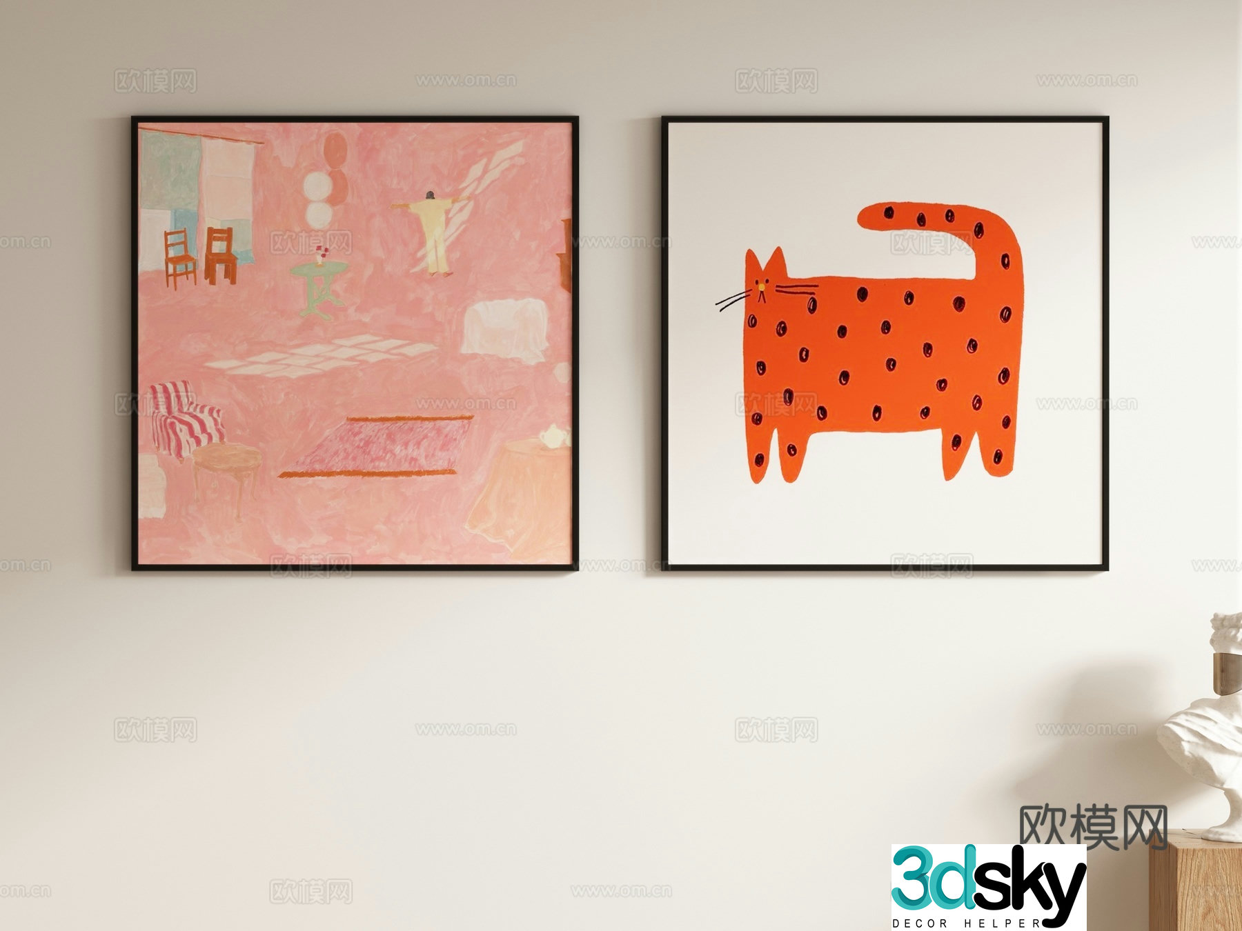 Children’s decorative painting cartoon painting hanging painting 3D model