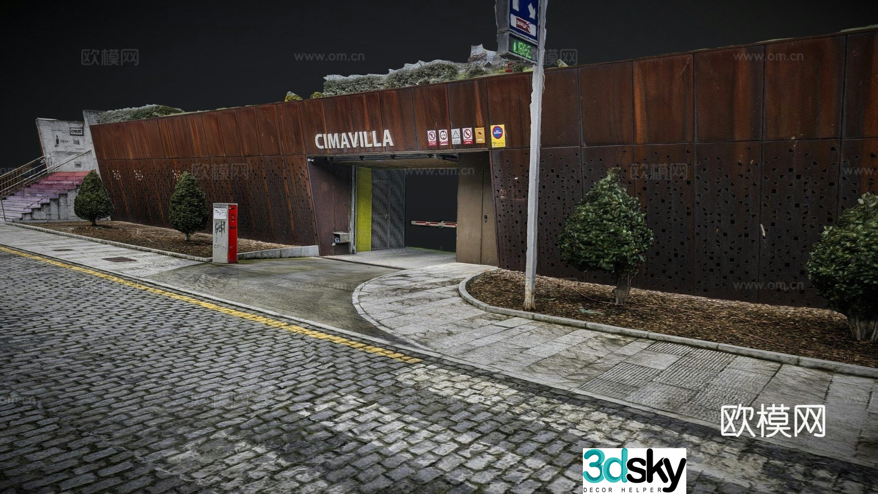 Underground entrance garage entrance 3d model