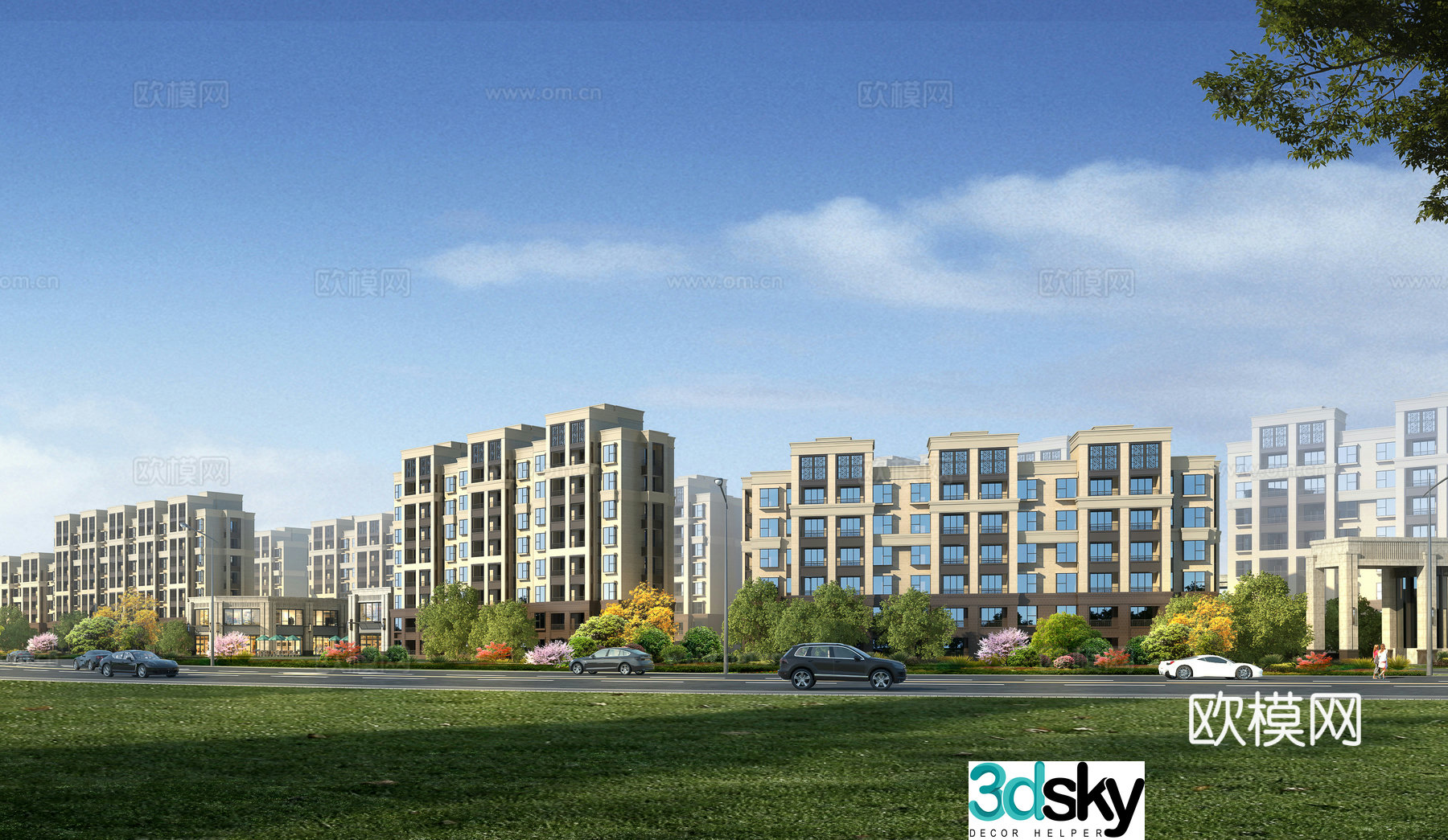 3D model of residential street